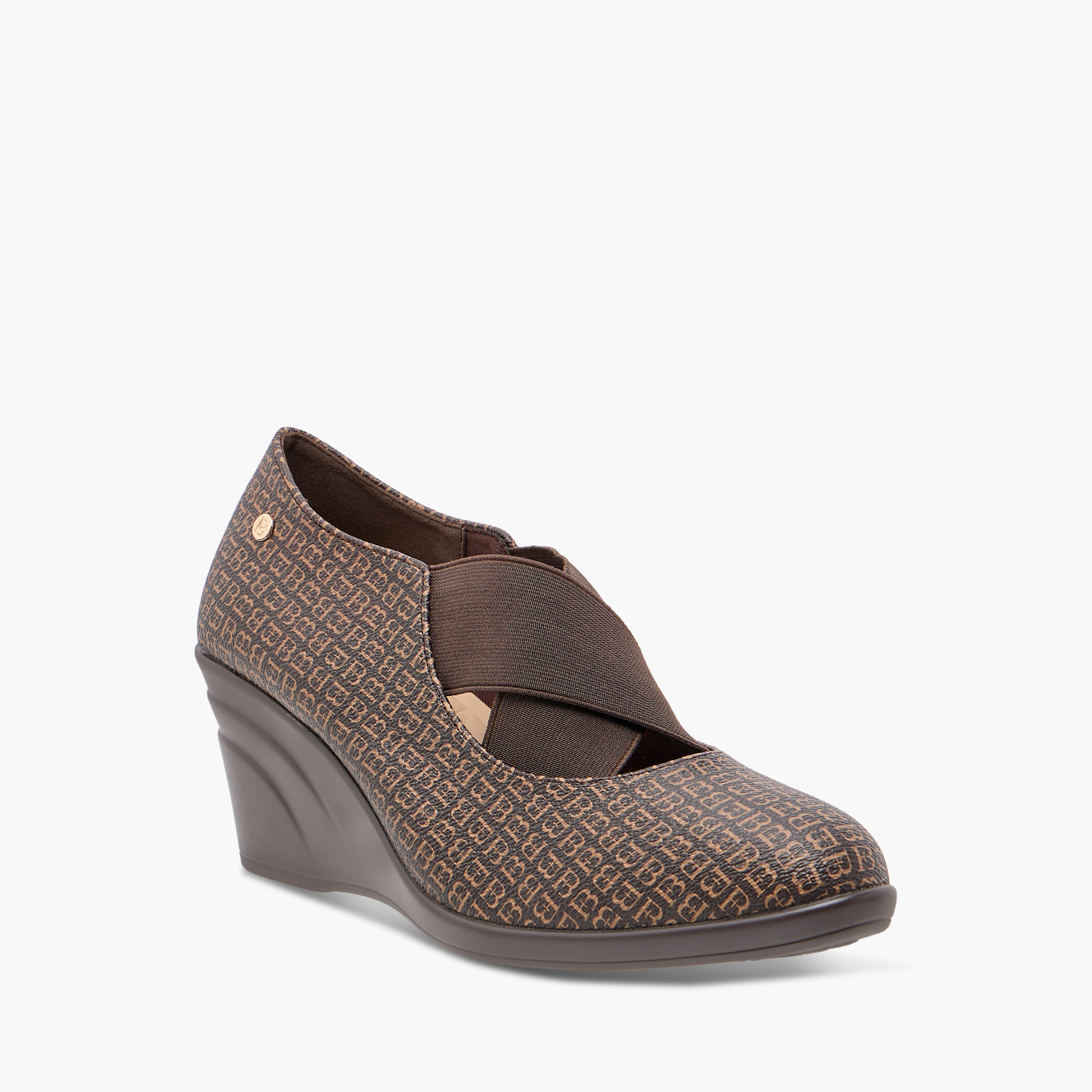 Flora Bella Monogram Printed Slip-On Pumps with Wedge Heels-women-shoes-heels-image-2