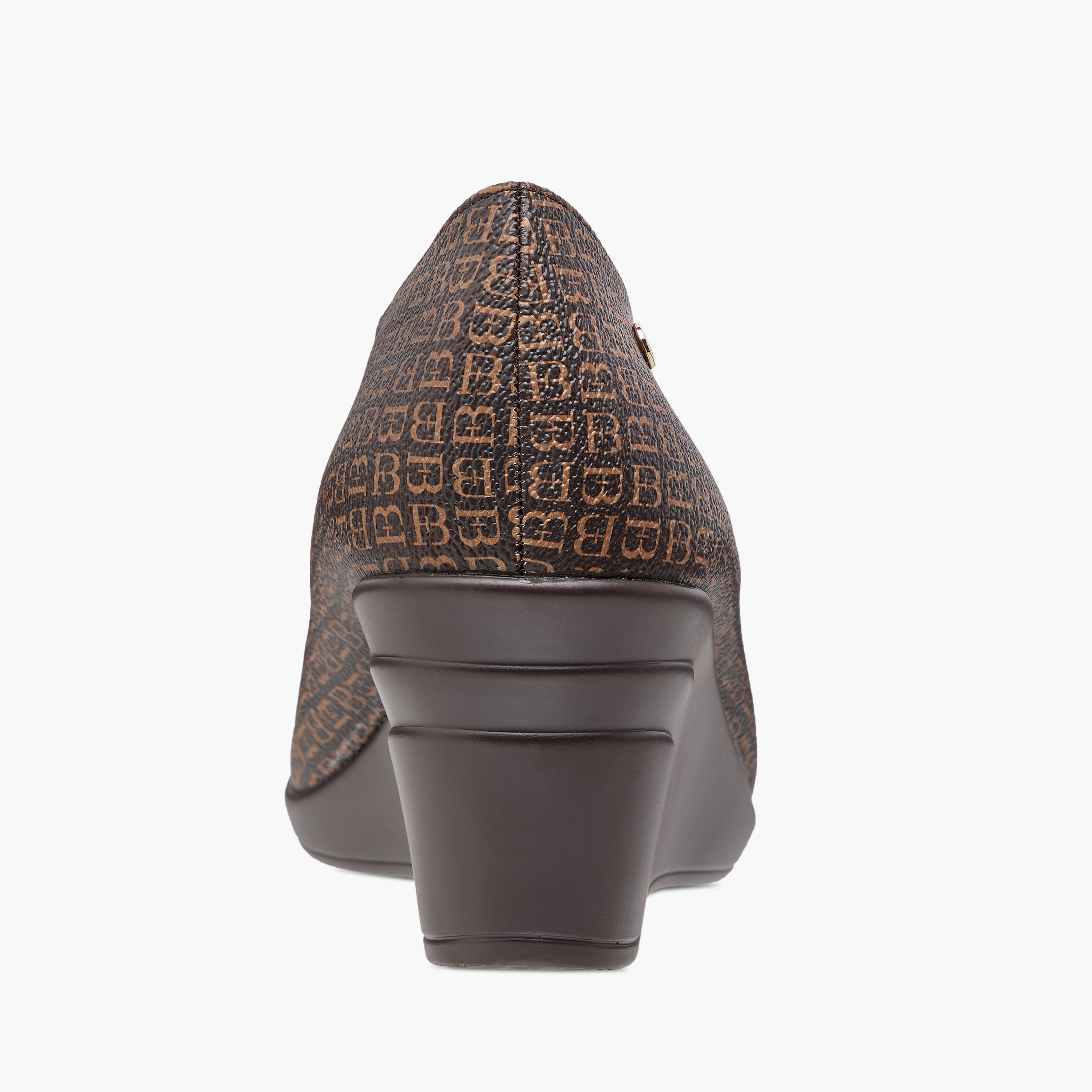 Flora Bella Monogram Printed Slip-On Pumps with Wedge Heels-women-shoes-heels-image-5