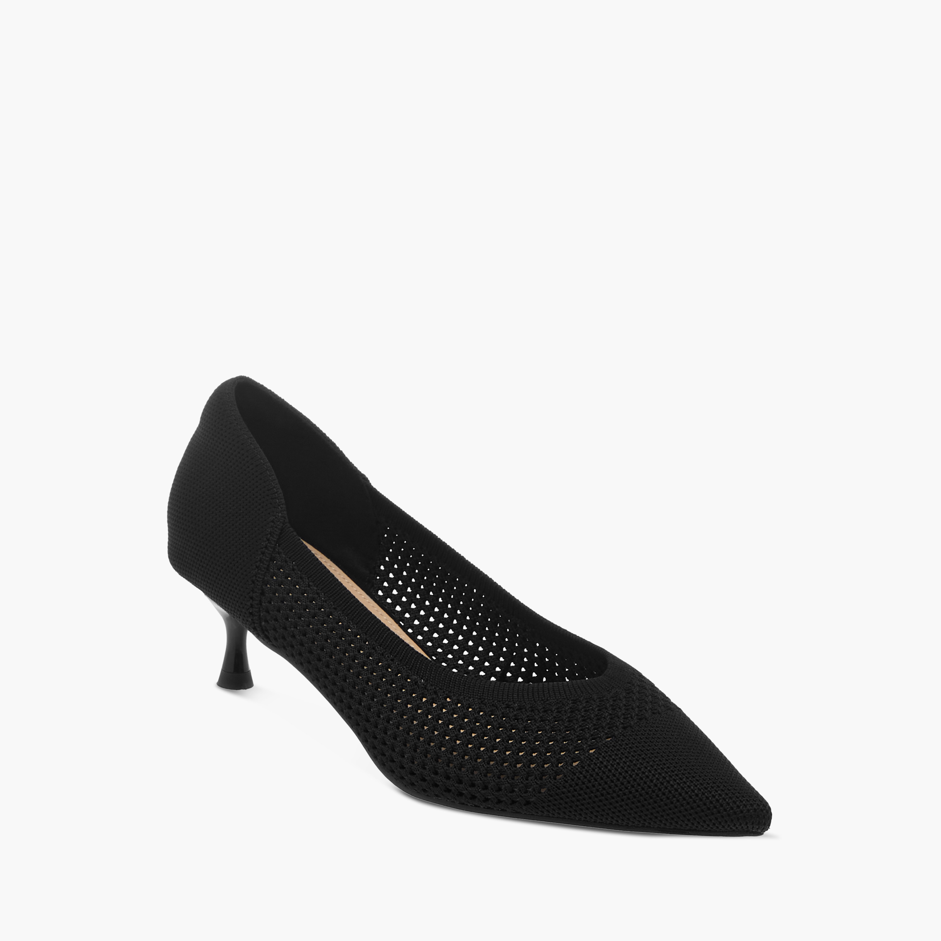 حذاء كلاسيكي سهل الارتداء بارز الملمس بكعب صغير من فلورا بيلا-women-shoes-heels-image-2