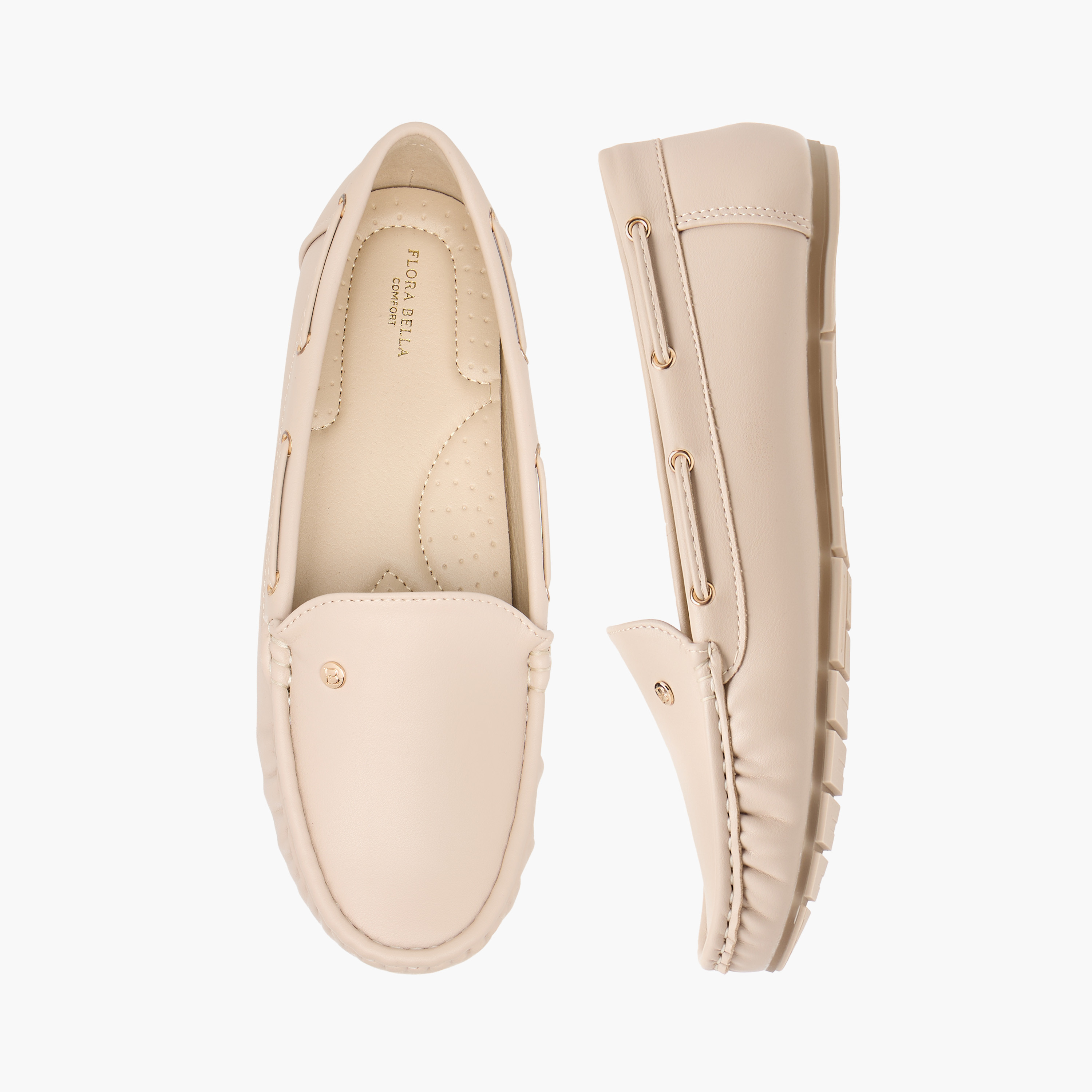 Flora Bella Solid Loafers with Lace Inserts-women-shoes-flats-loafers-image-1