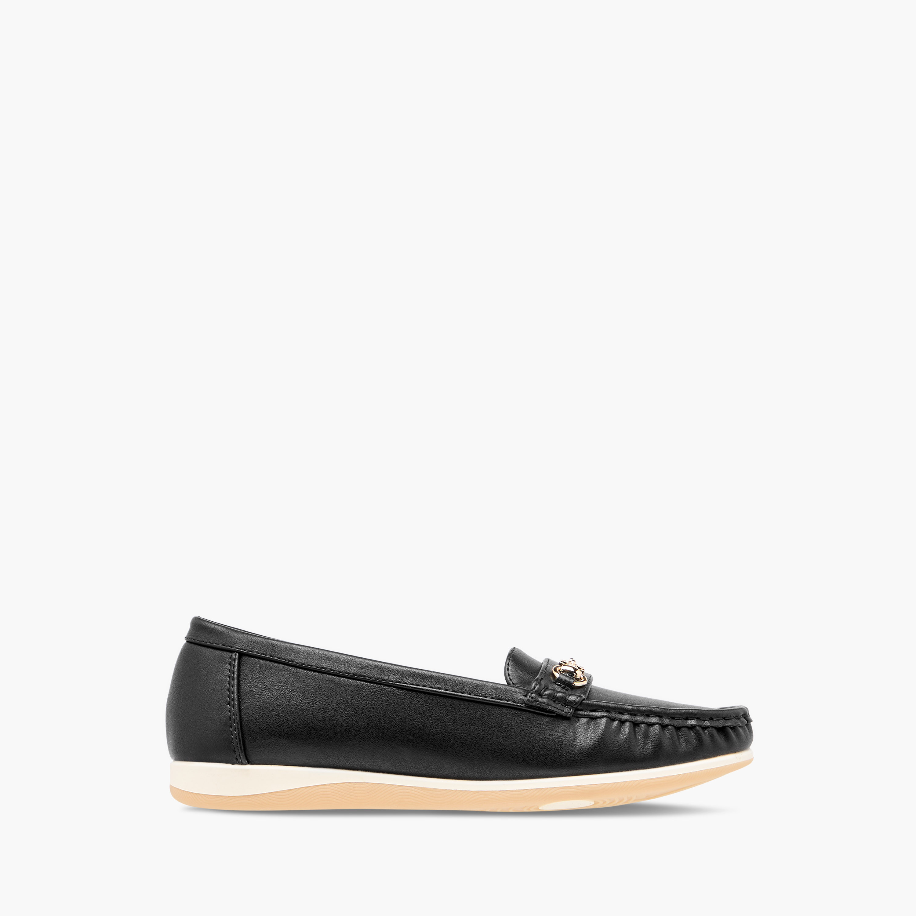 حذاء سادة سهل الارتداء بزينة إبزيم من فلورا بيلا-women-shoes-flats-loafers-image-3