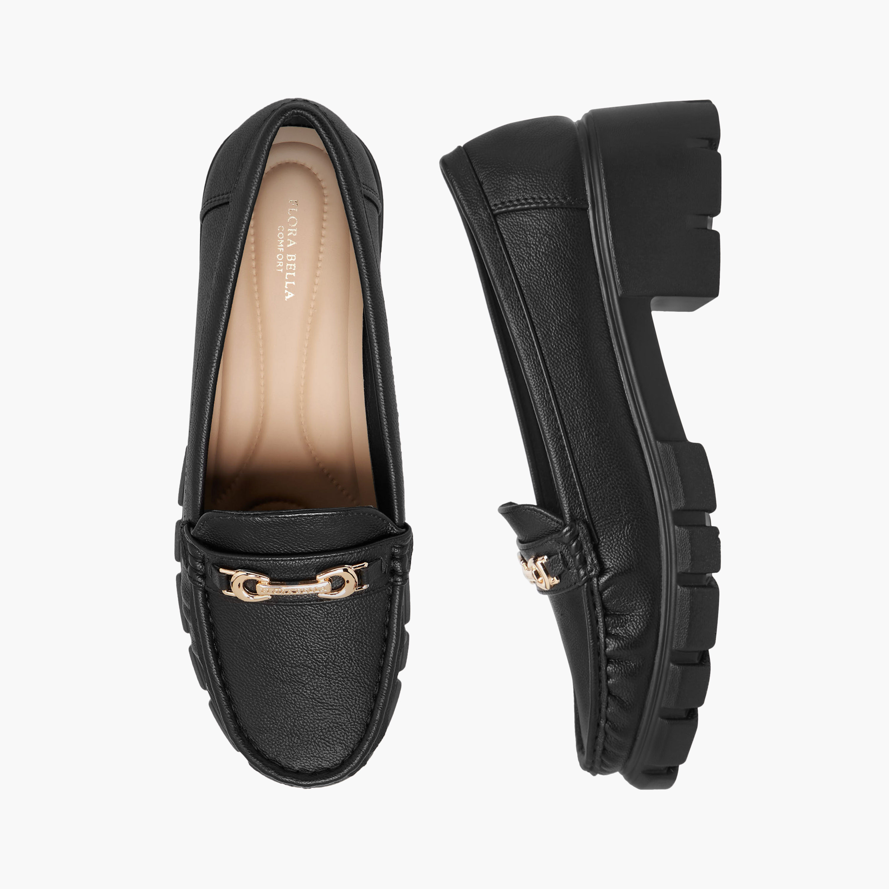 Flora Bella Women Metallic Detail Block Heel Loafers-women-shoes-heels-image-1