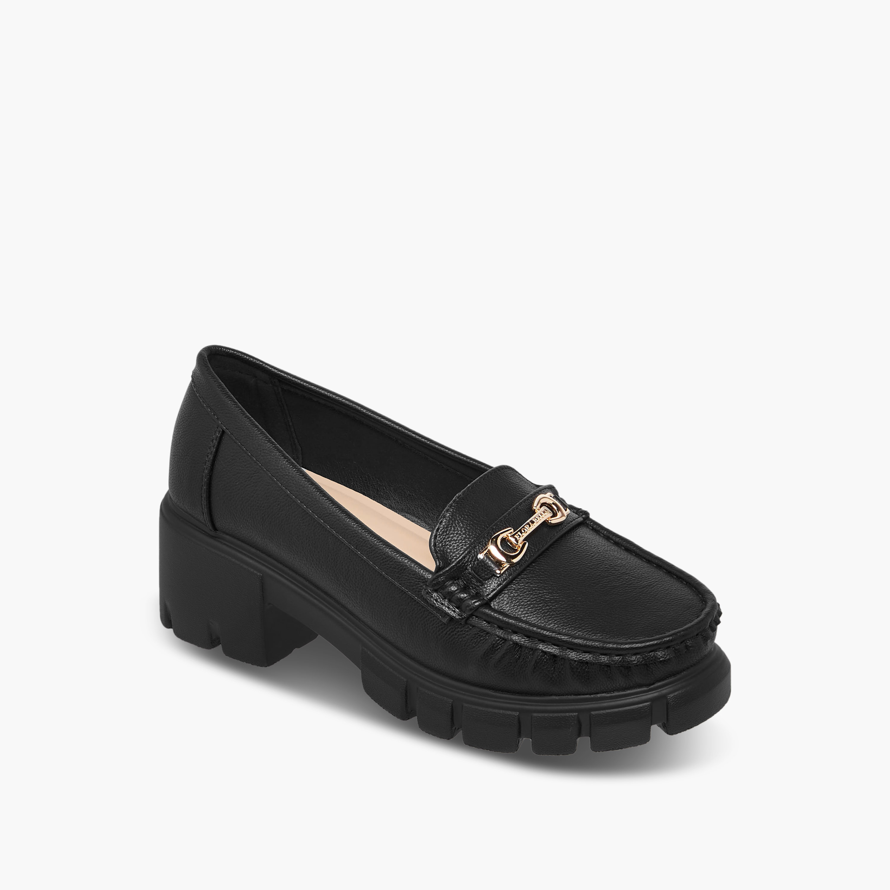 Flora Bella Women Metallic Detail Block Heel Loafers-women-shoes-heels-image-2