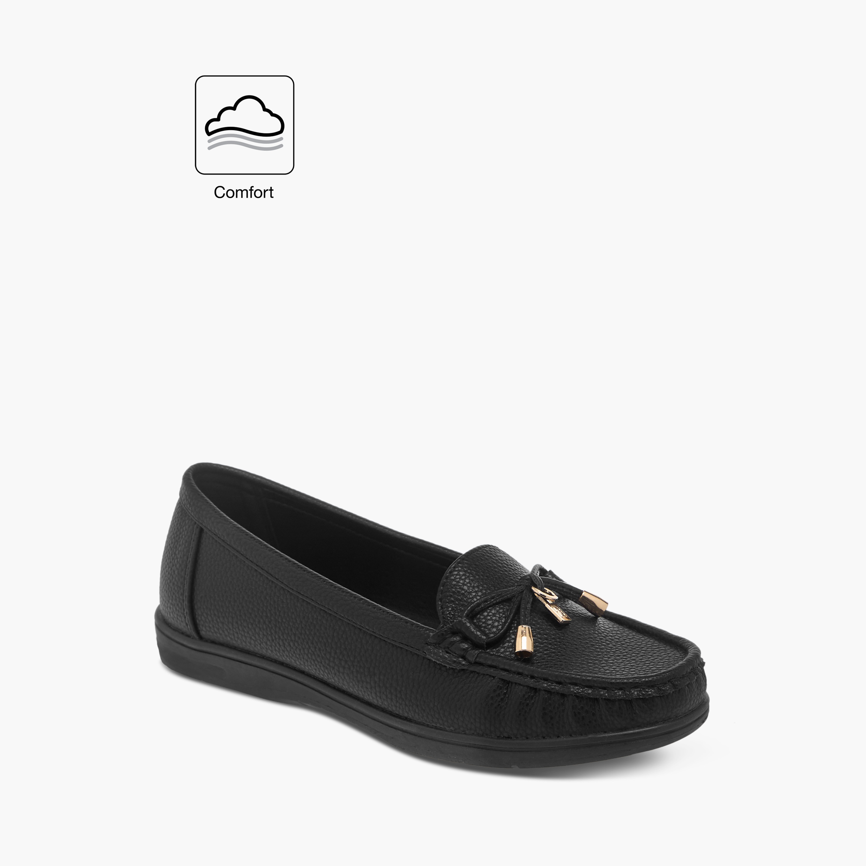 Flora Bella Textured Bow Accent Slip-On Loafers-women-shoes-flats-loafers-image-2