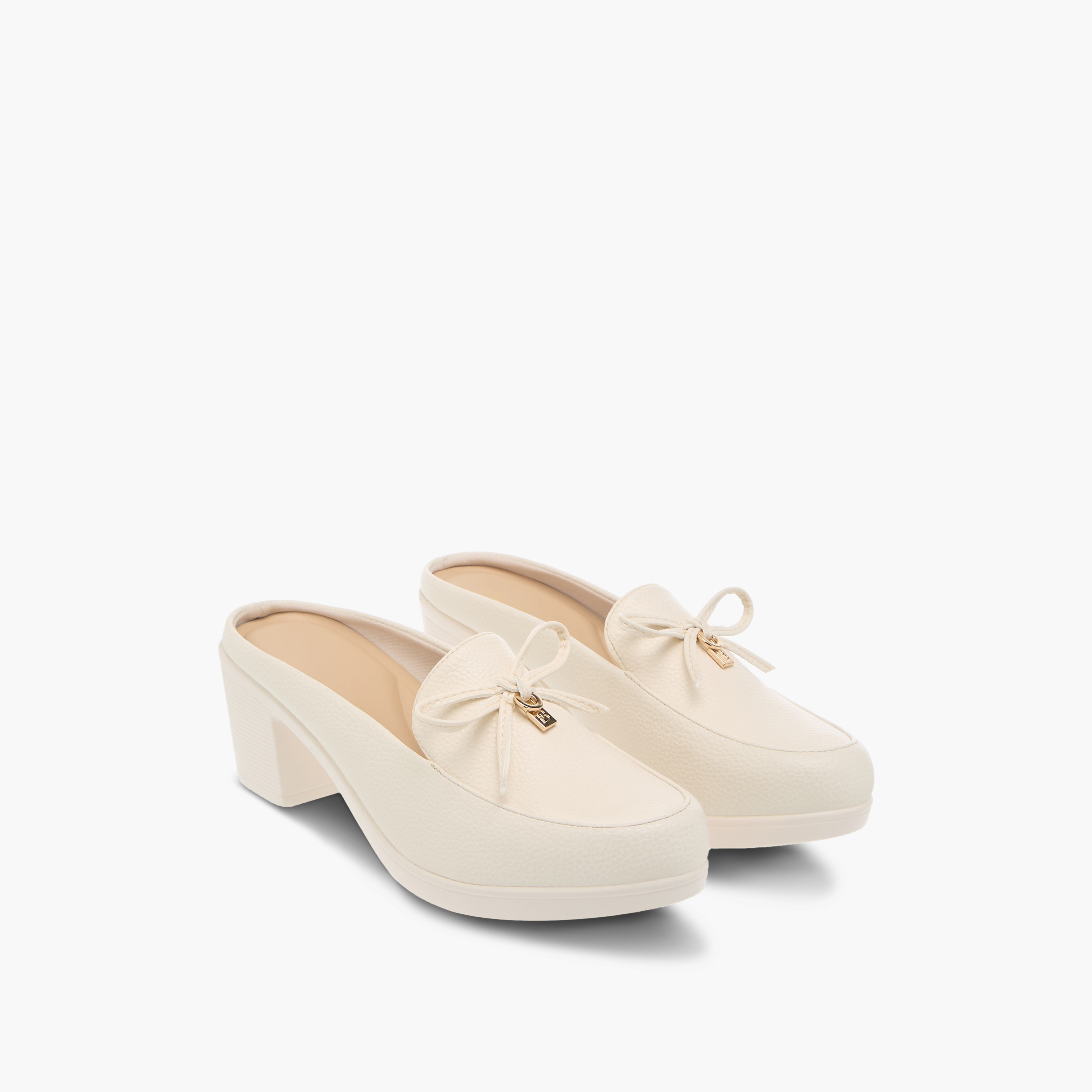 Flora Bella Bow Detail Block Heels Comfort Slip-On Shoes-women-shoes-loafersandmoccasins-image-1