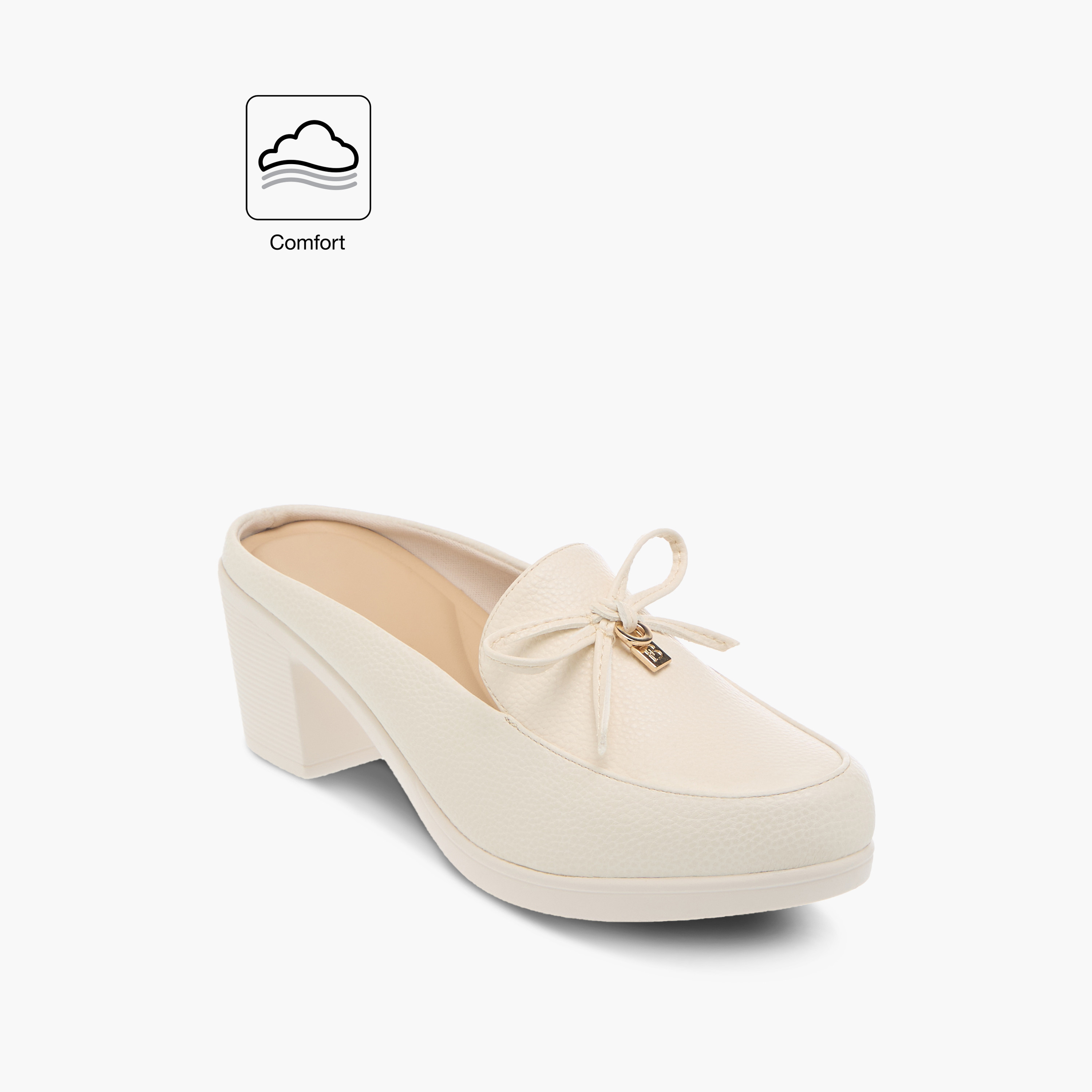 Flora Bella Bow Detail Block Heels Comfort Slip-On Shoes-women-shoes-loafersandmoccasins-image-2