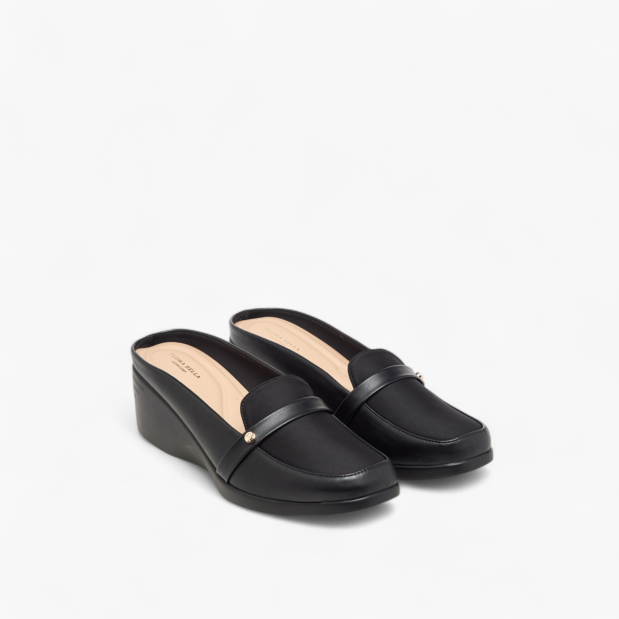حذاء ميول سادة سهل الارتداء بكعب ويدج من فلورا بيلا-women-shoes-heels-image-1