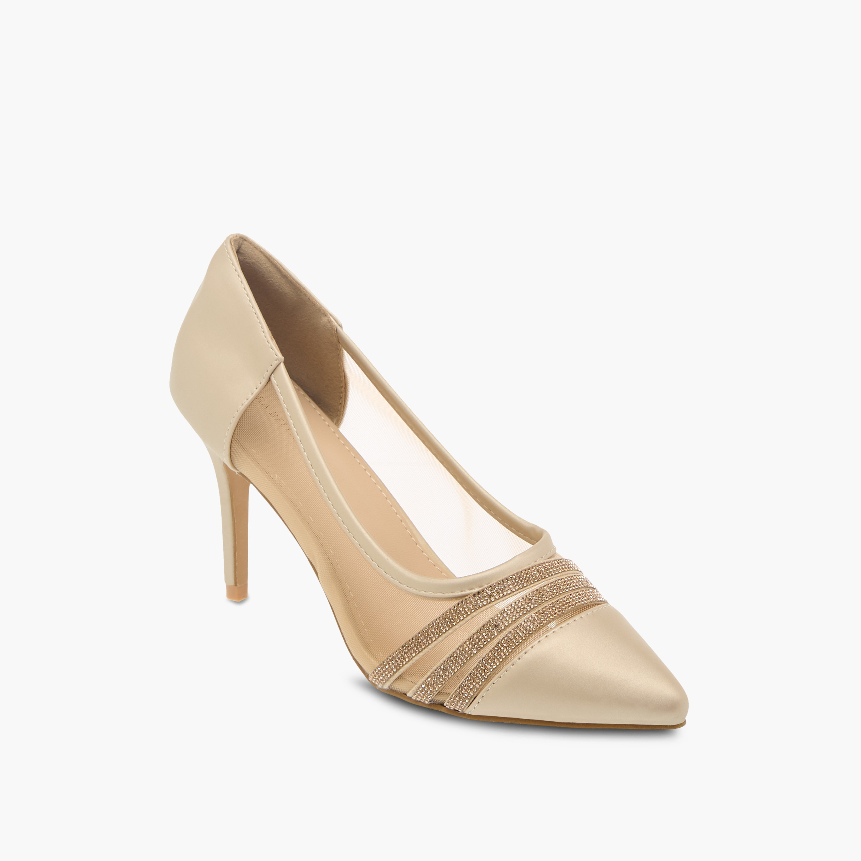 Flora Bella Women's Metallic Stilettos with Rhinestones and Slip-On Closure-women-shoes-heels-image-2