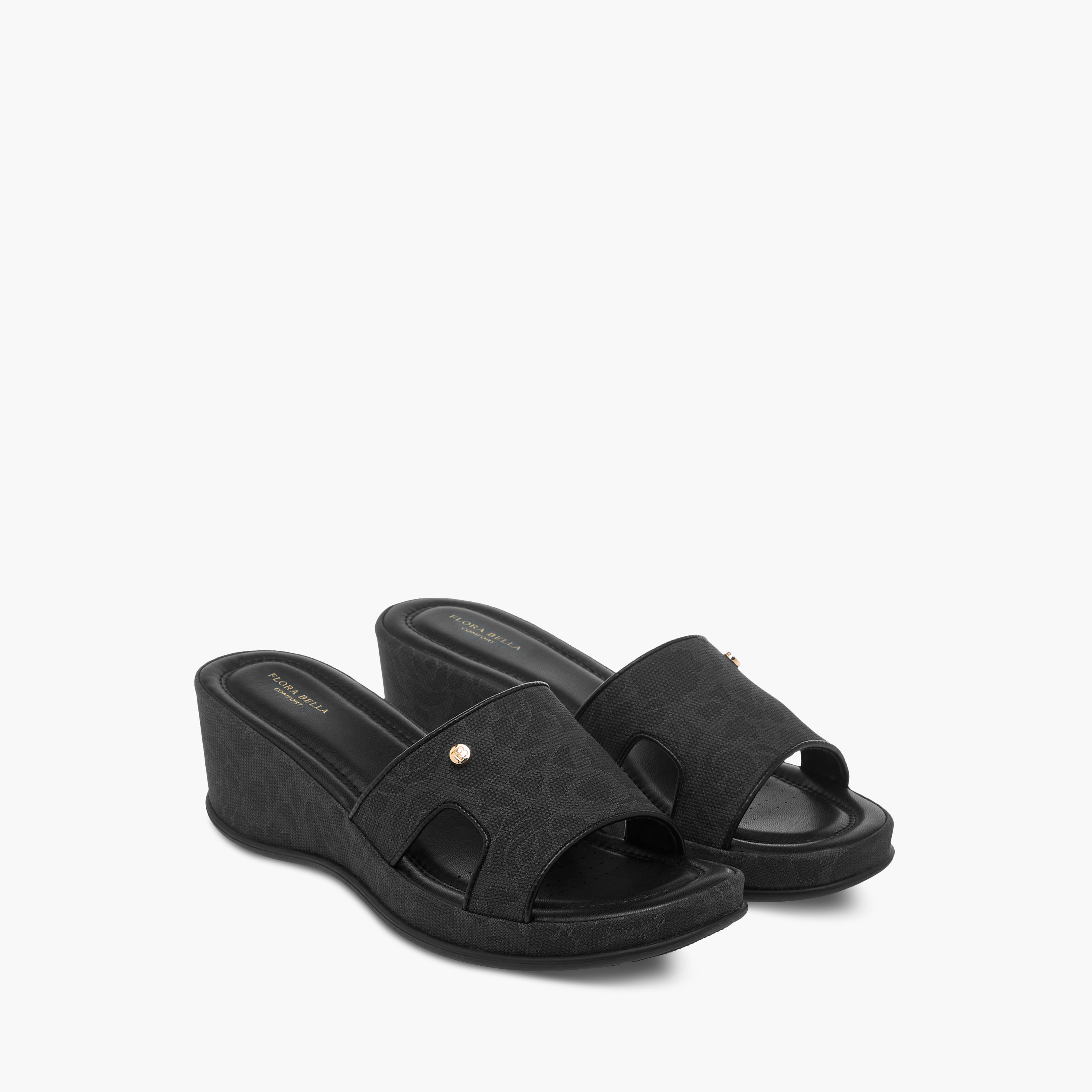 Flora Bella Floral Textured Slip-On Wedge Heel Comfort Sandals-women-shoes-sandals-heeled-image-1
