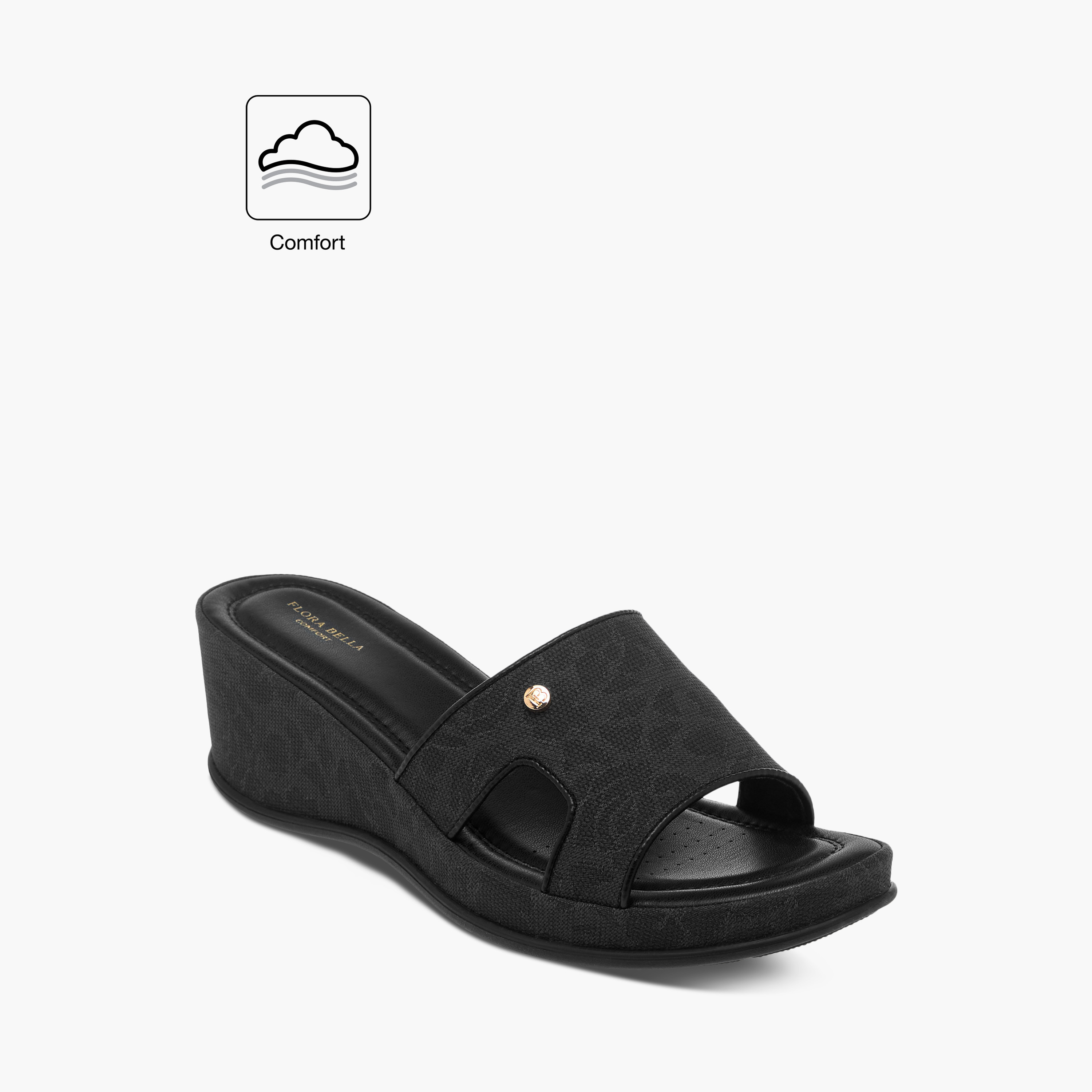 Flora Bella Floral Textured Slip-On Wedge Heel Comfort Sandals-women-shoes-sandals-heeled-image-2