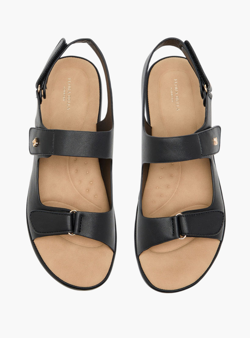 صندل مريح سادة بشريط إغلاق لاصق من فلورا بيلا-women-shoes-flats-sandals-image-1