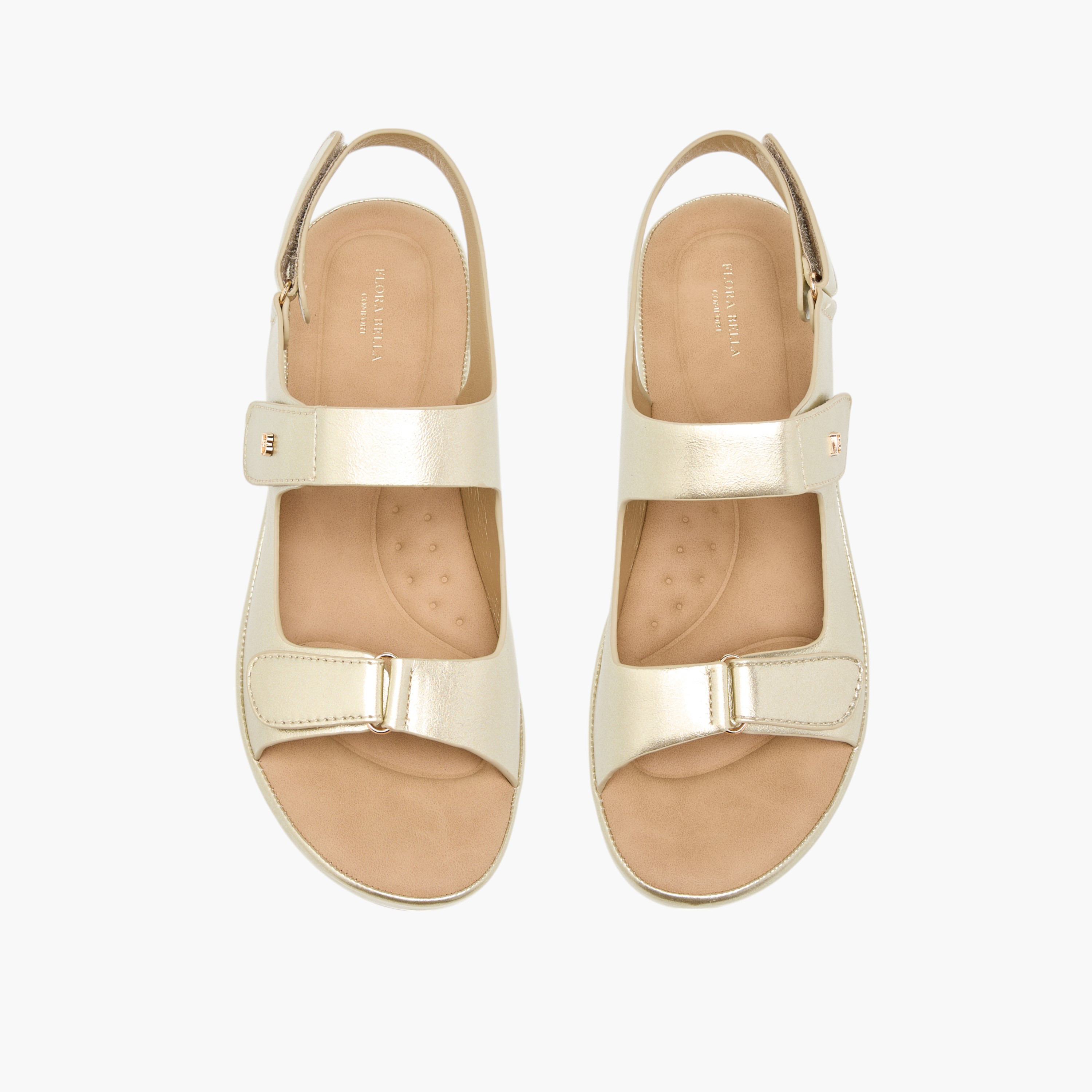 Flora Bella Solid Comfort Sandals with Hook and Loop Closure-women-shoes-flats-sandals-image-1