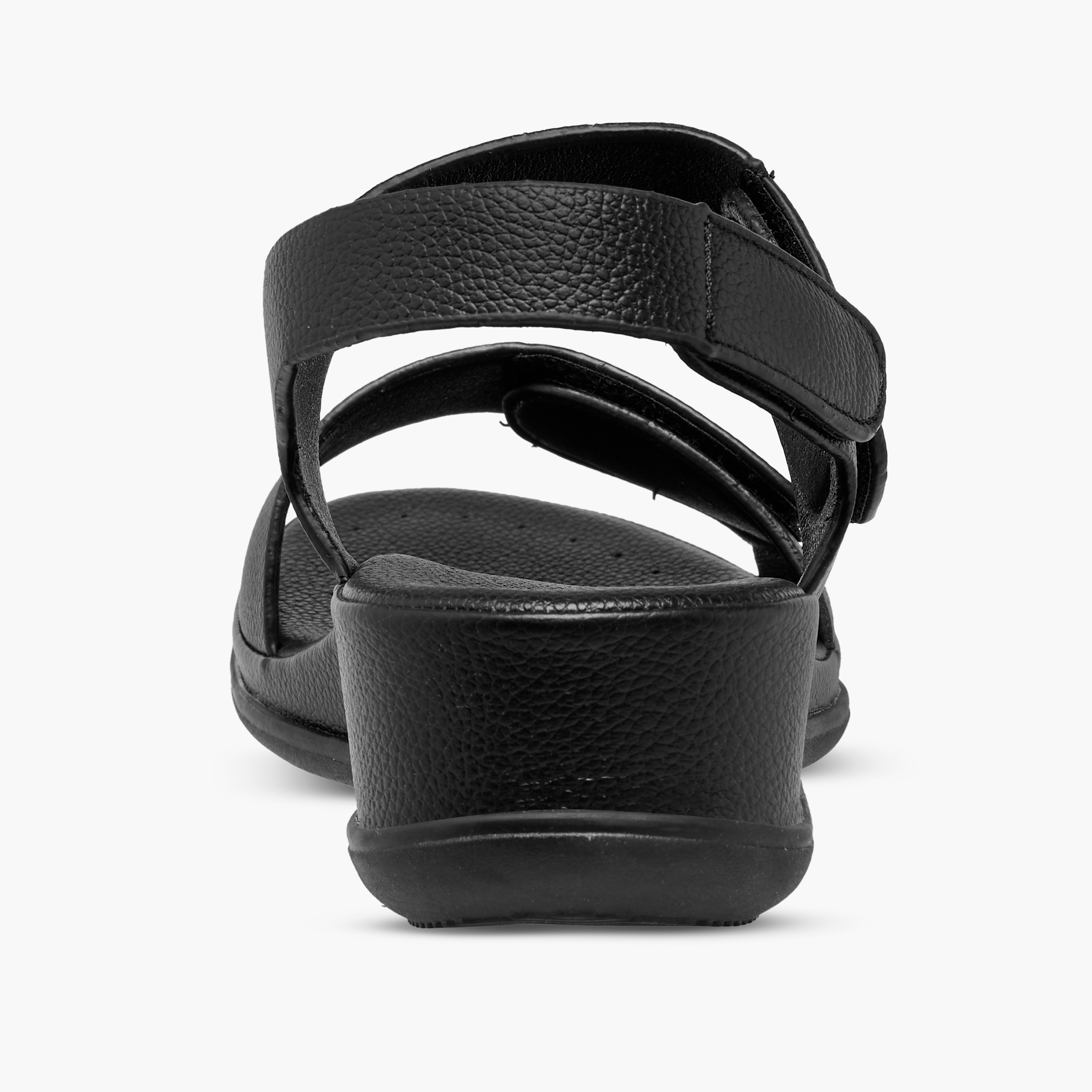 Flora Bella Textured Sandals with Hook and Loop Closure-women-shoes-sandals-heeled-image-5