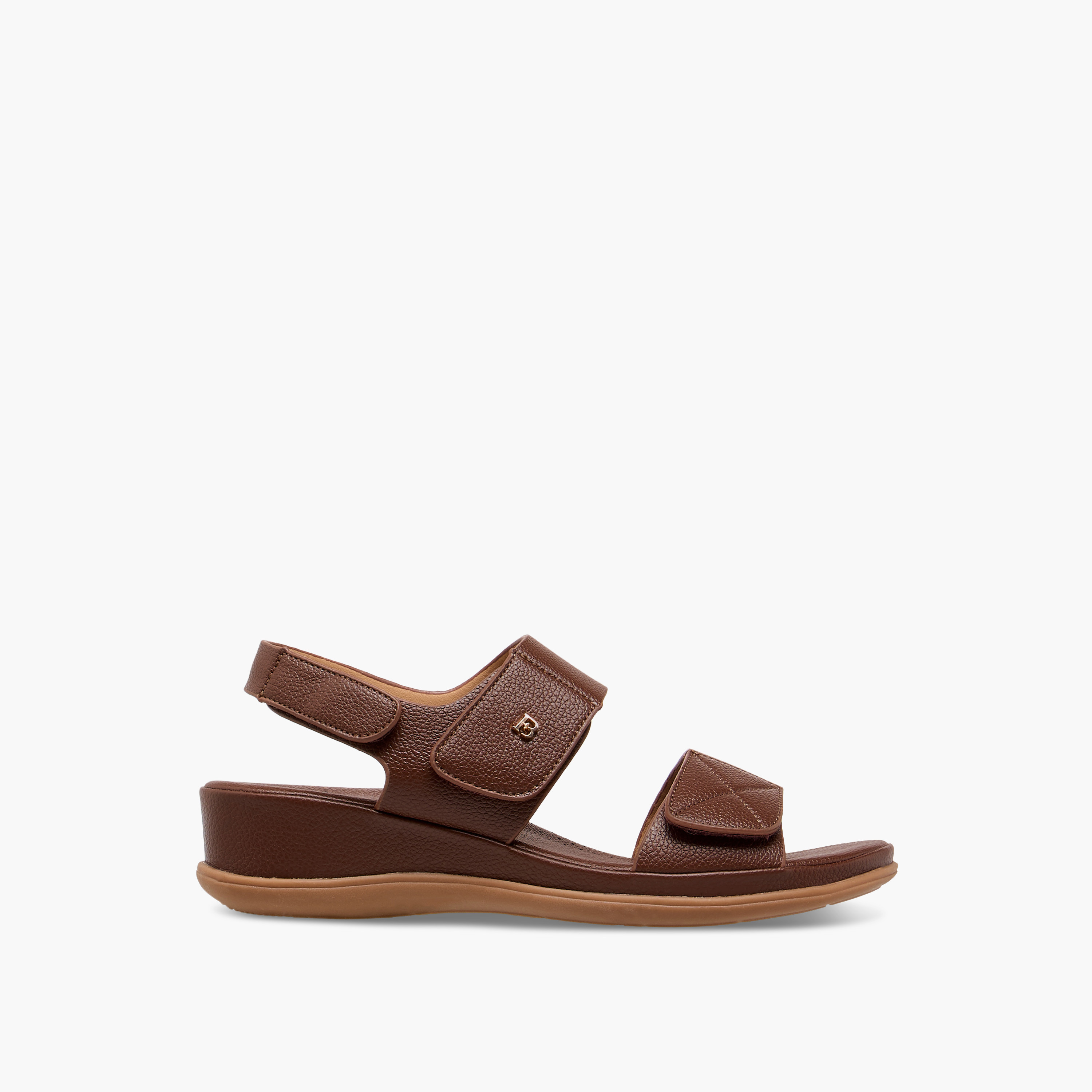 Flora Bella Textured Sandals with Hook and Loop Closure-women-shoes-sandals-heeled-image-3