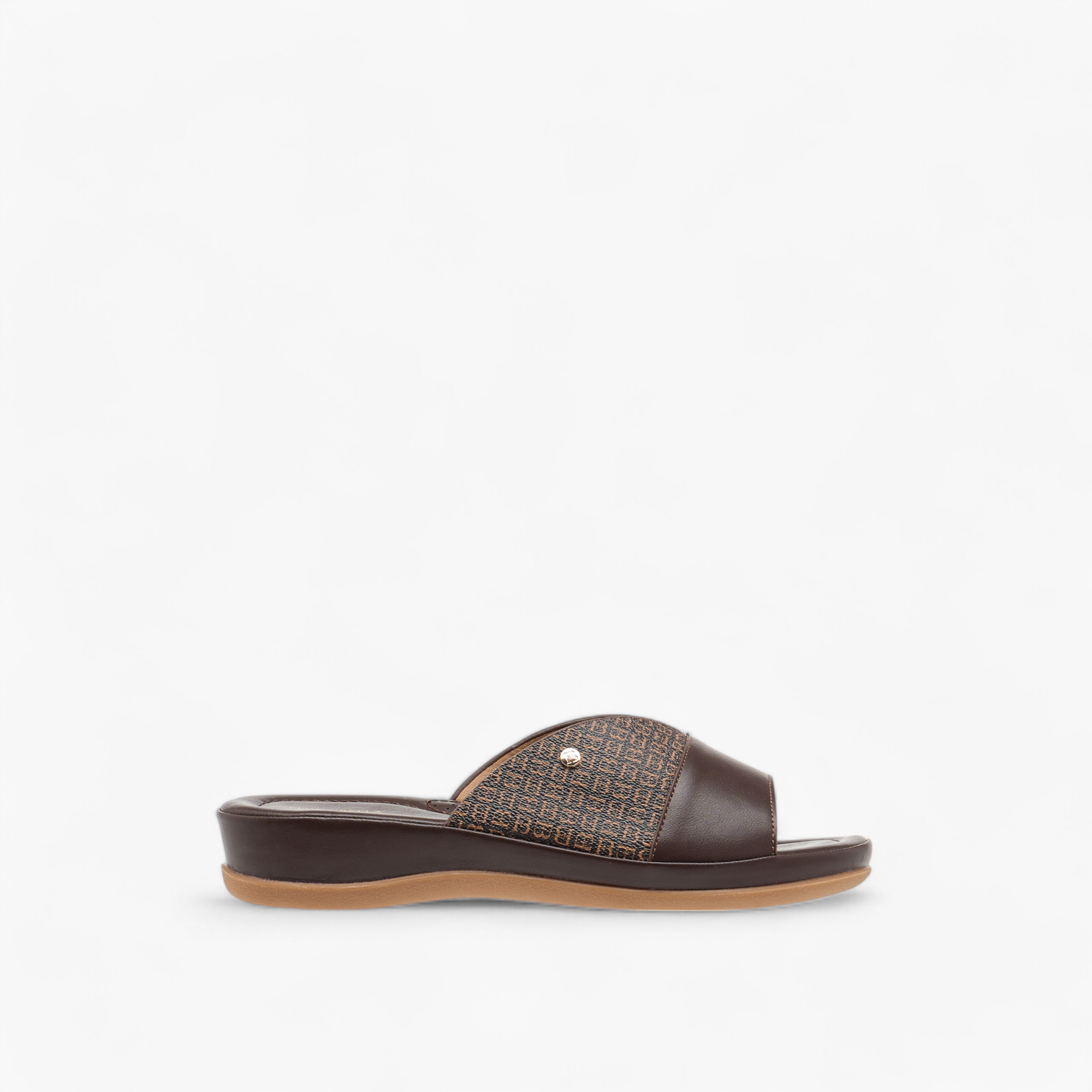 Flora Bella Monogram Print Open Toe Slip-On Sandals-women-shoes-flats-sandals-image-3
