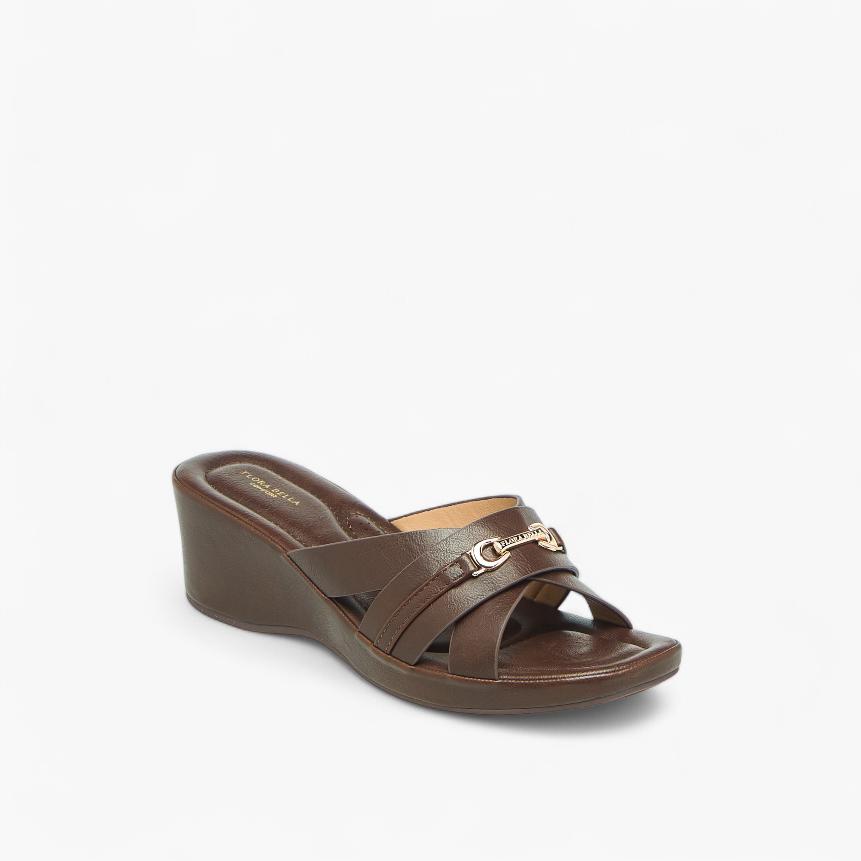 Flora Bella Metal Accent Slip-On Sandals with Wedge Heels-women-shoes-sandals-heeled-image-2