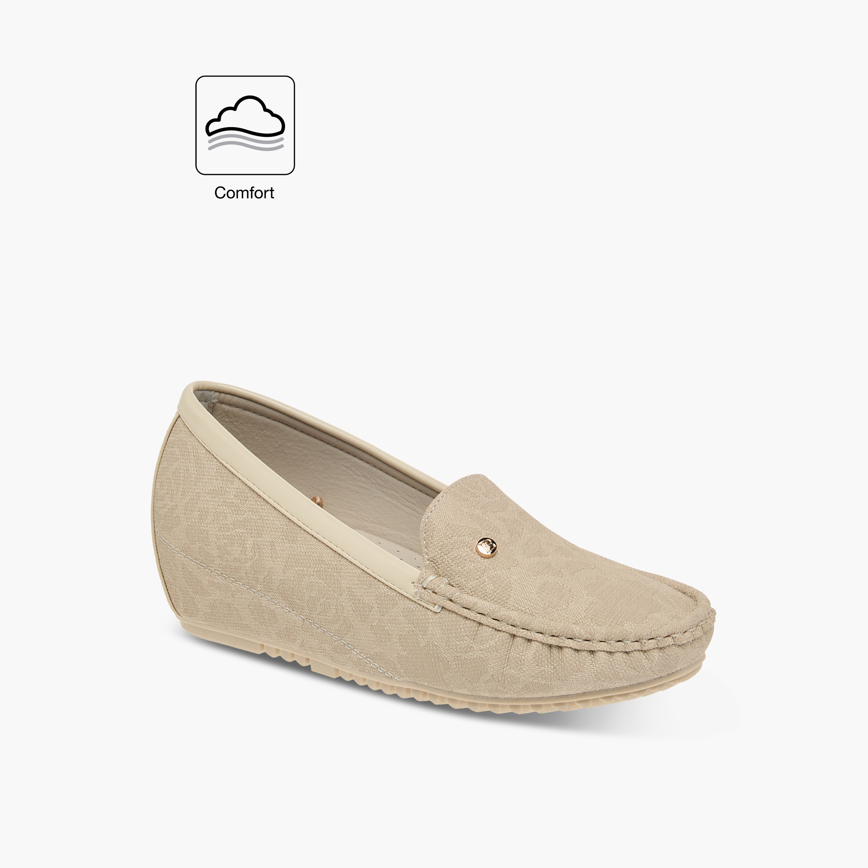 Flora Bella Floral Textured Slip-On Comfort Loafers with Wedge Heels-women-shoes-heels-image-2