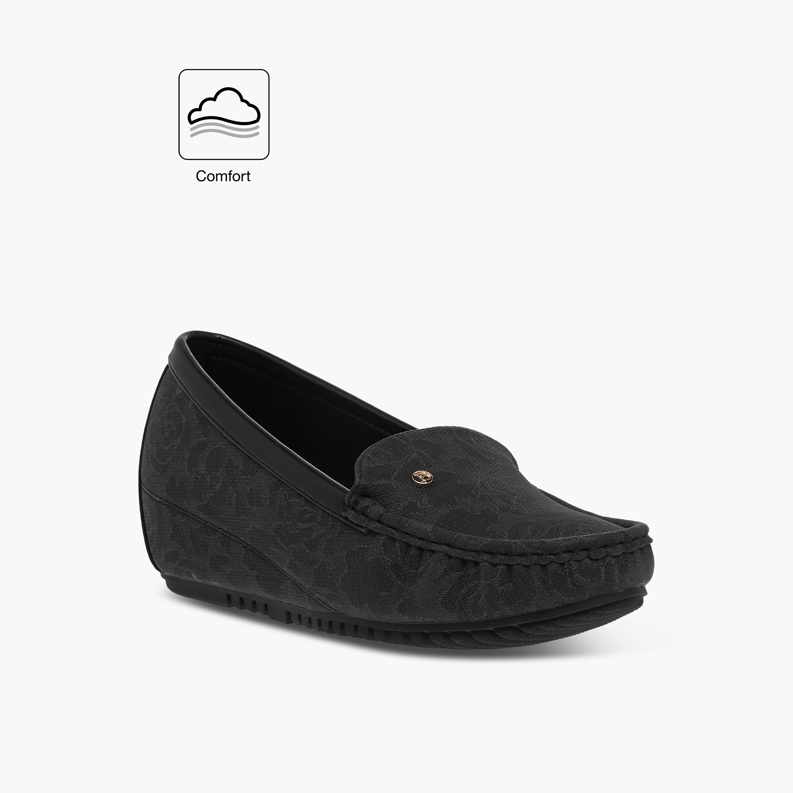 Flora Bella Floral Textured Slip-On Comfort Loafers with Wedge Heels-women-shoes-heels-image-2
