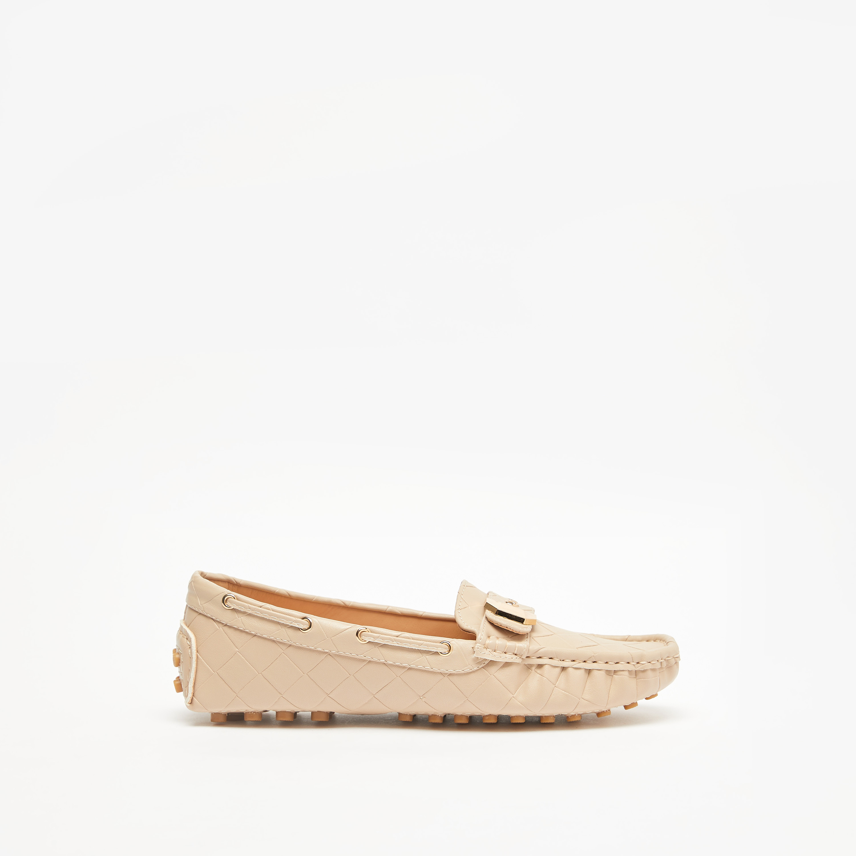 حذاء موكاسين مبطن سهل الارتداء بزينة معدنية من فلورا بيلا-women-shoes-flats-loafers-image-3