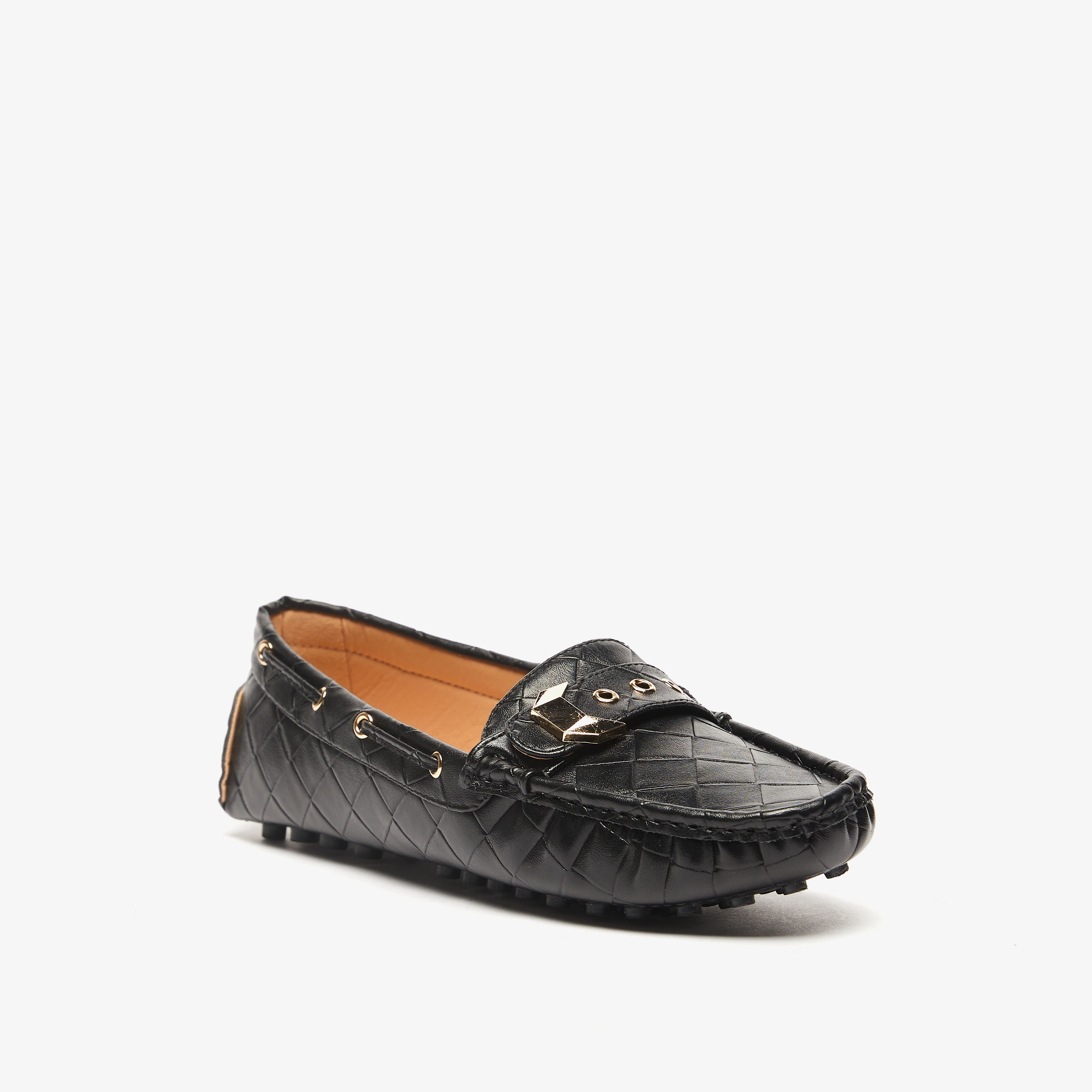حذاء موكاسين مبطن سهل الارتداء بزينة معدنية من فلورا بيلا-women-shoes-flats-loafers-image-6
