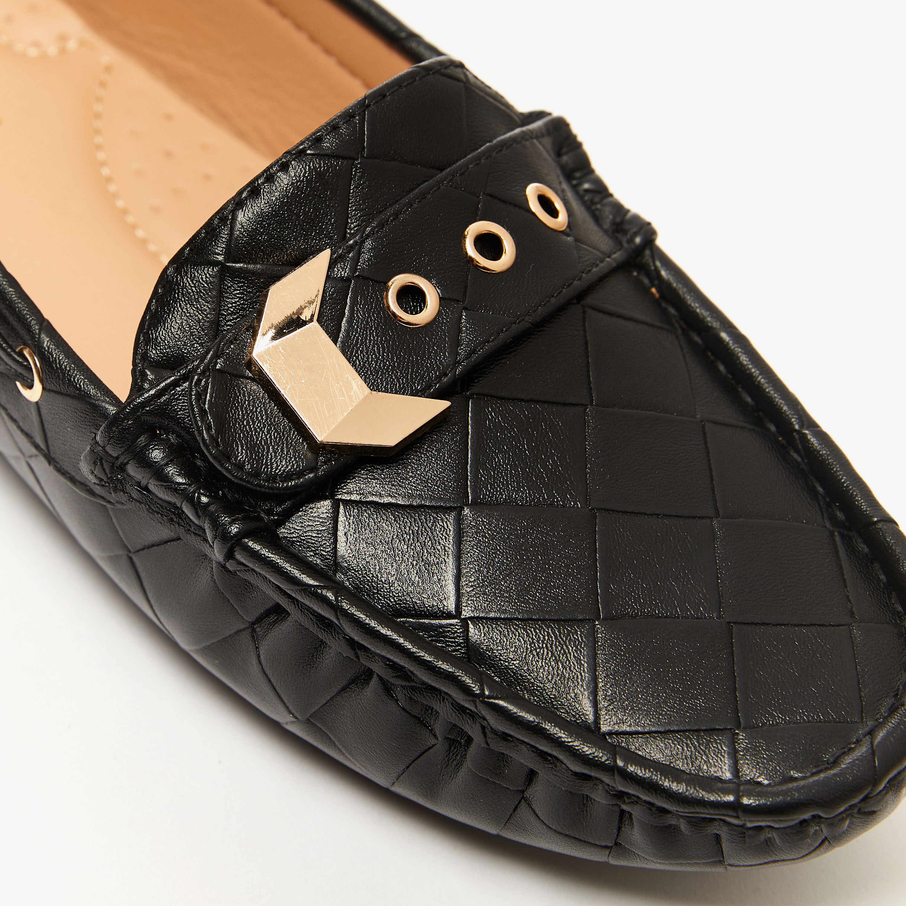 حذاء موكاسين مبطن سهل الارتداء بزينة معدنية من فلورا بيلا-women-shoes-flats-loafers-image-10