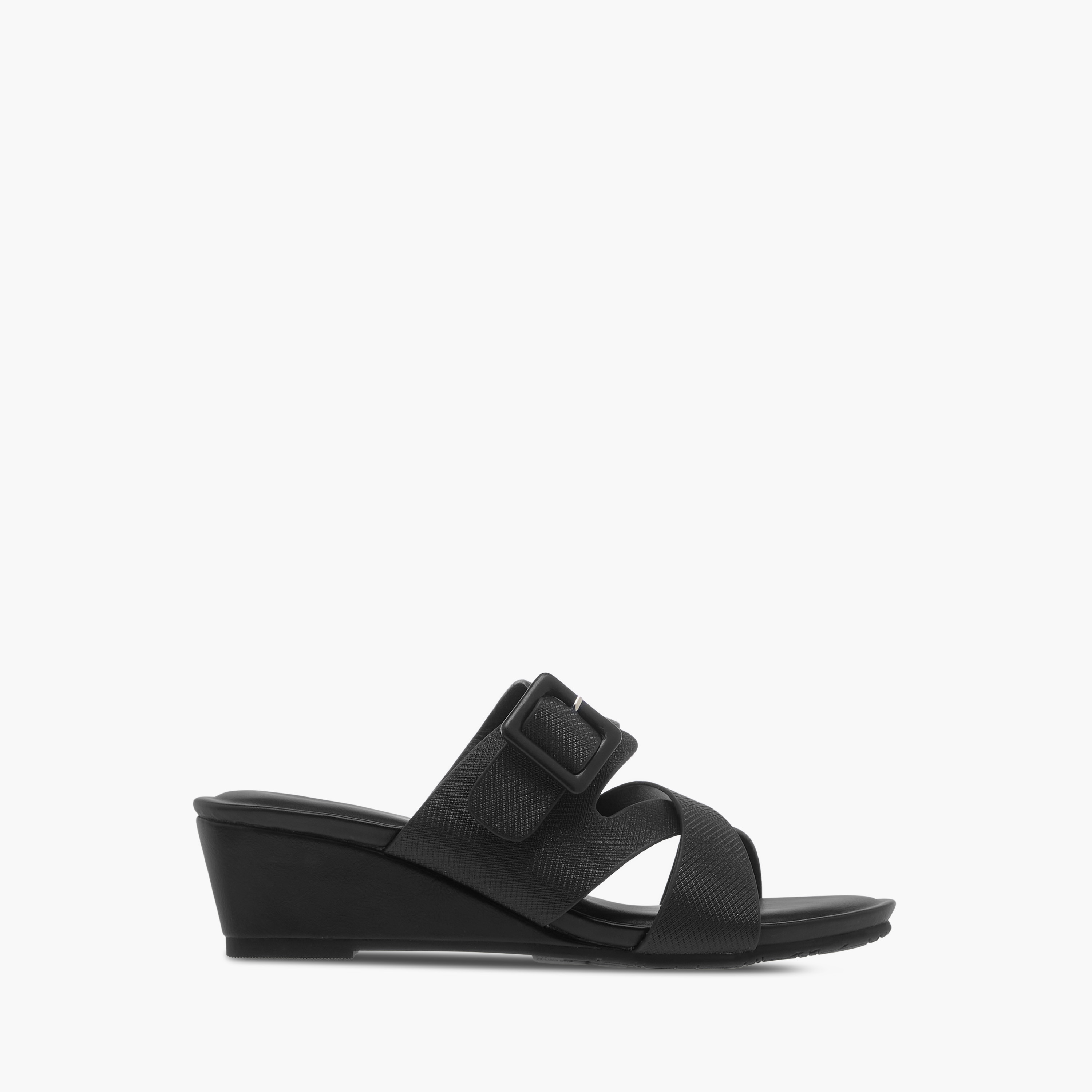 Flora Bella Textured Slip-On Comfort Sandals with Wedge Heels-women-shoes-sandals-heeled-image-3