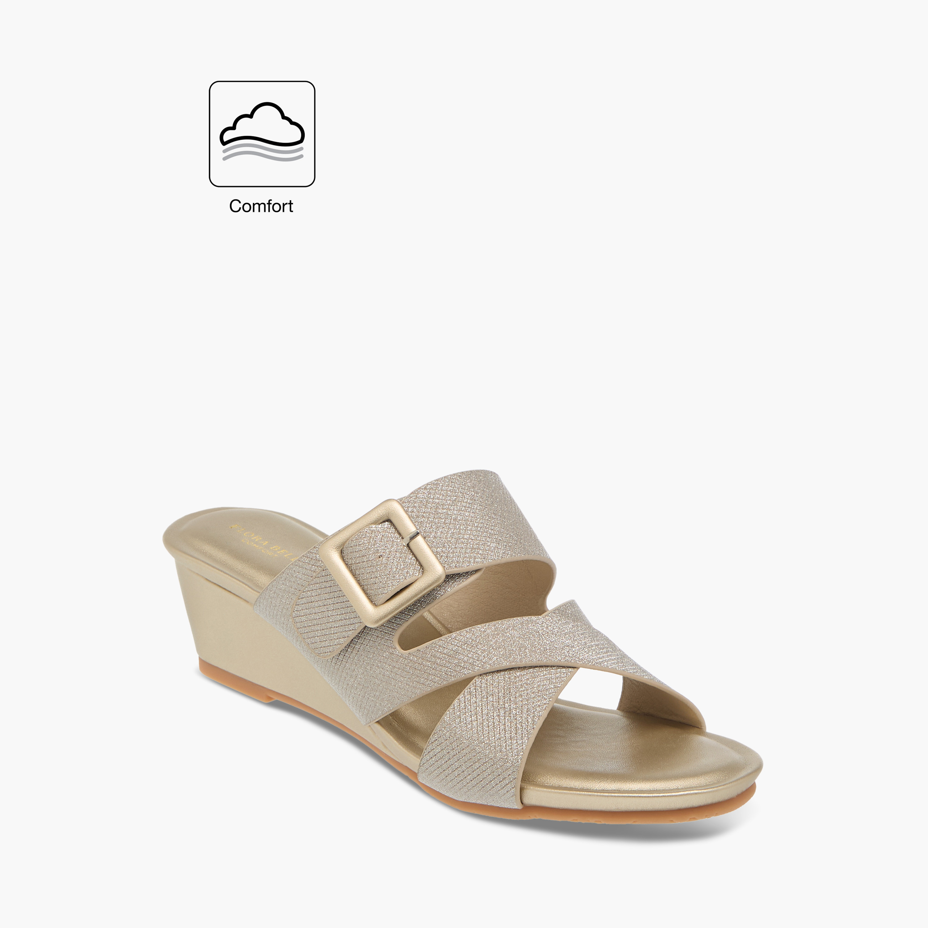 صندل مريح سهل الارتداء بارز الملمس بكعب ويدج من فلورا بيلا-women-shoes-sandals-heeled-image-2