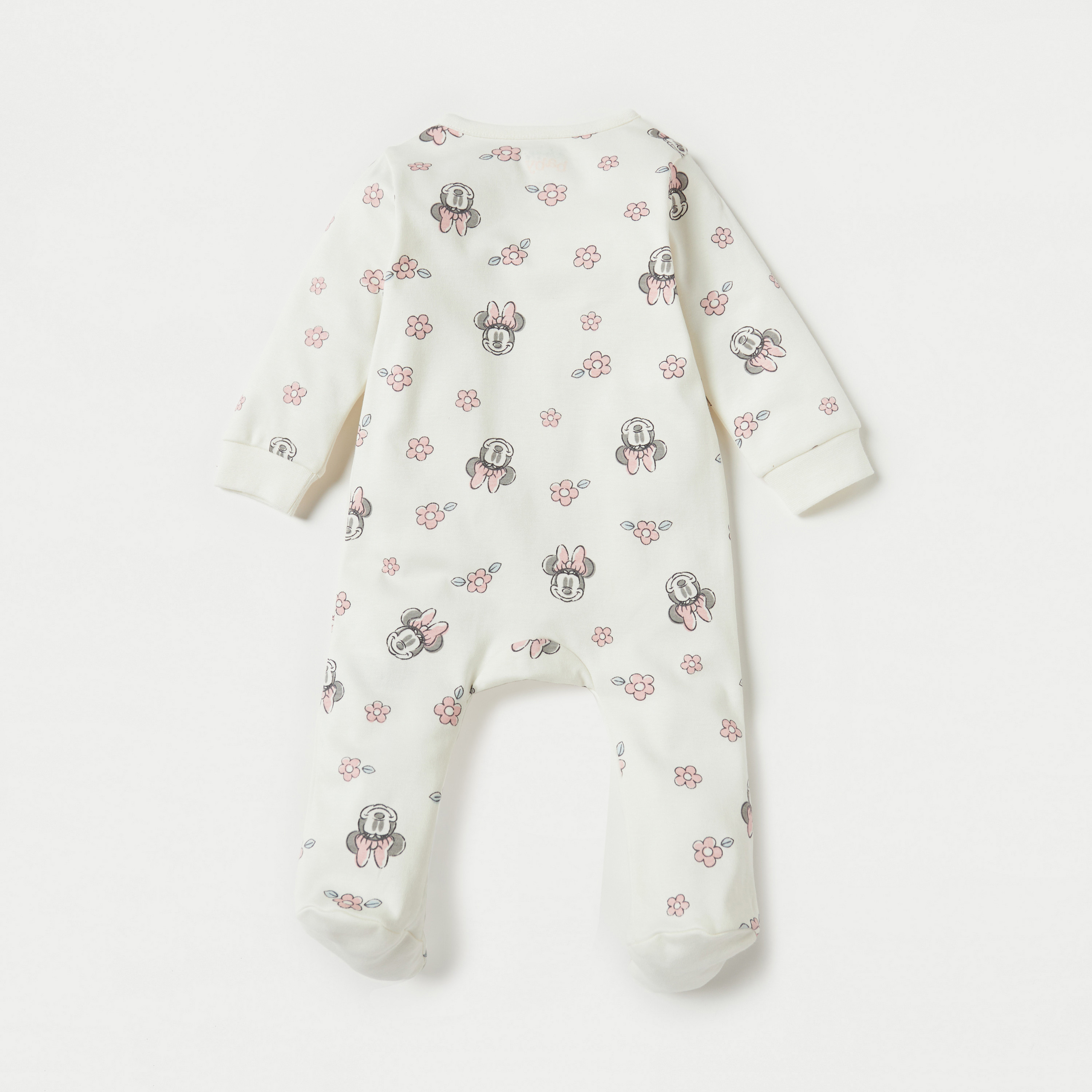 Disney Minnie Mouse Applique Closed Feet Sleepsuit with Long Sleeves-baby-girls-clothing-nightwear-sleepsuits-image-3