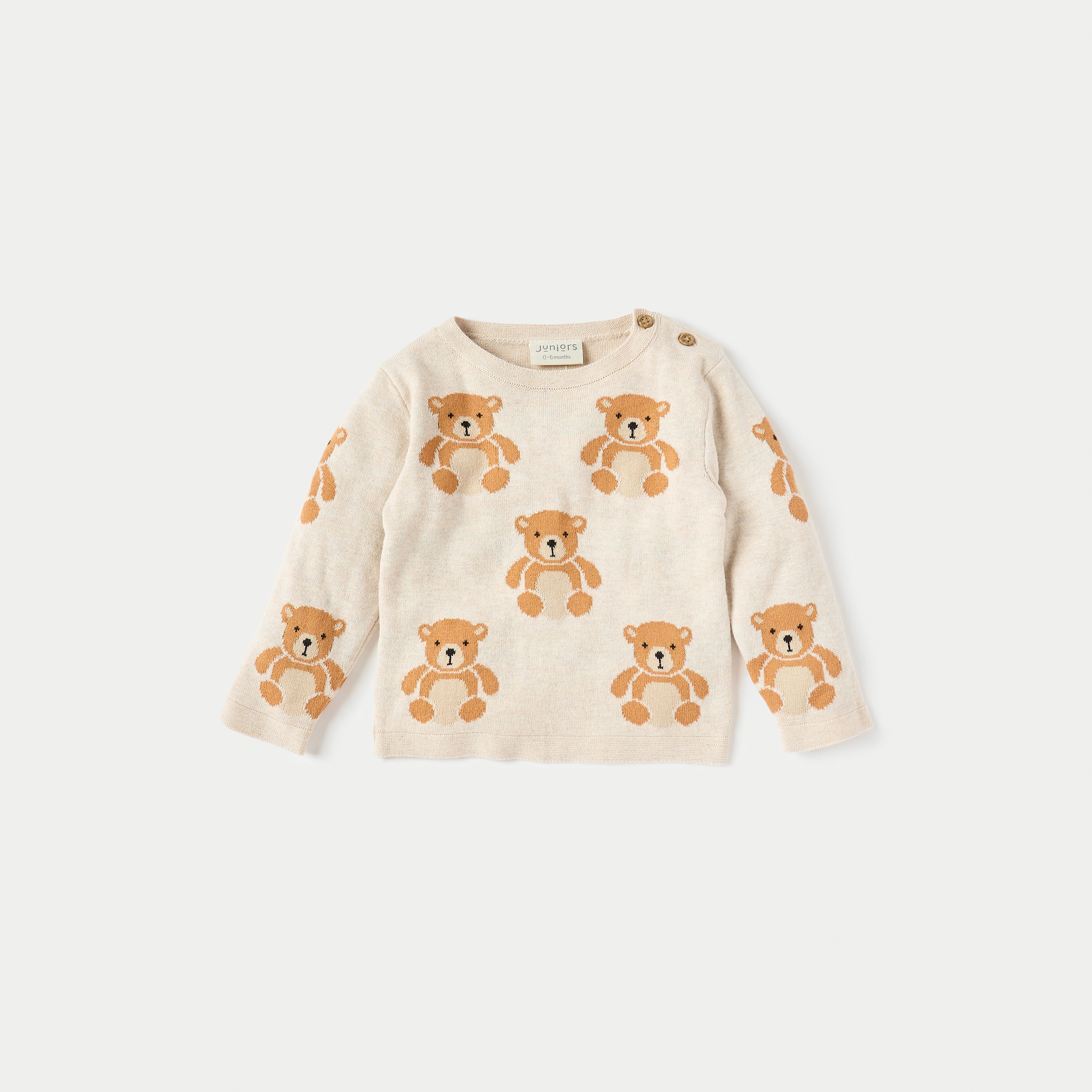 Juniors All-Over Bear Long Sleeves T-shirt and Elasticated Pyjama Set-baby-boys-clothing-winterwear-setsandcoords-image-2