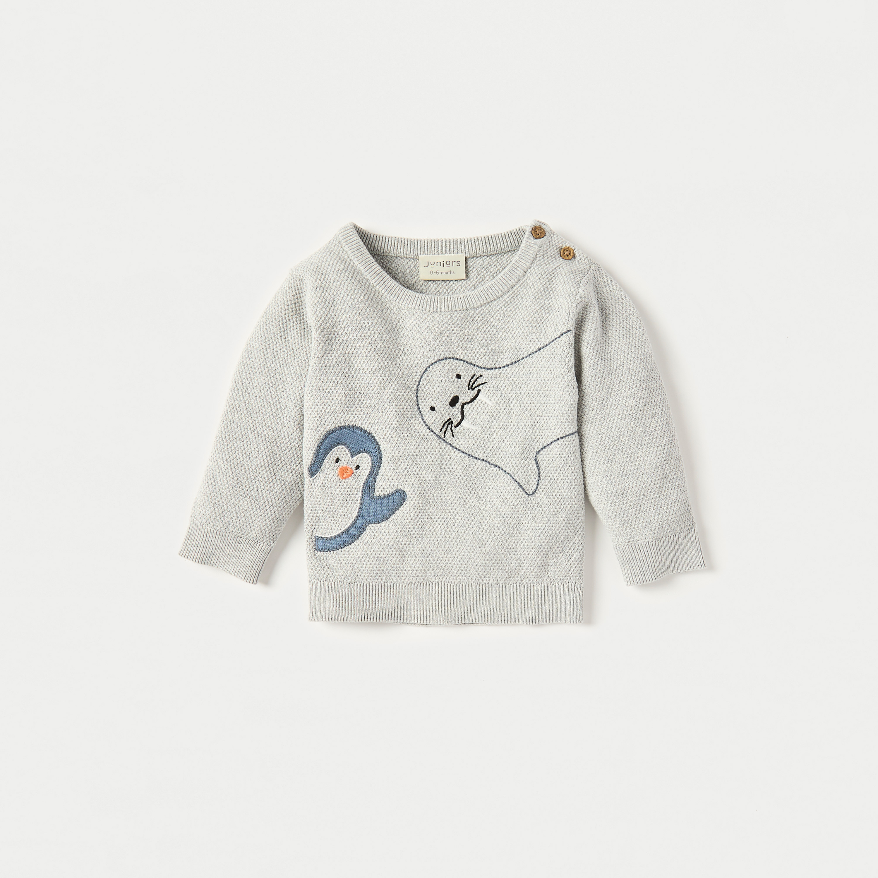 Juniors Applique Detail Long Sleeves T-shirt and Elasticated Pyjama Set-baby-boys-clothing-nightwear-pyjamasets-image-2