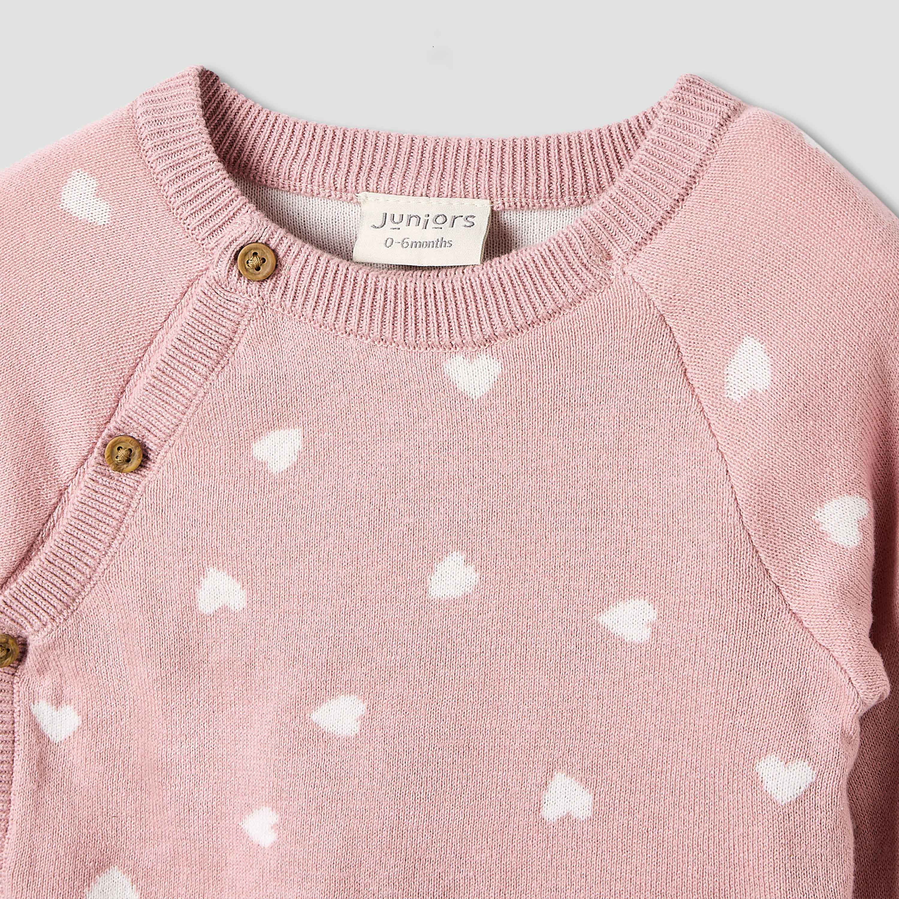 Juniors All-Over Heart Detail Sweater and Pyjama Set-baby-girls-clothing-nightwear-pyjamasets-image-4