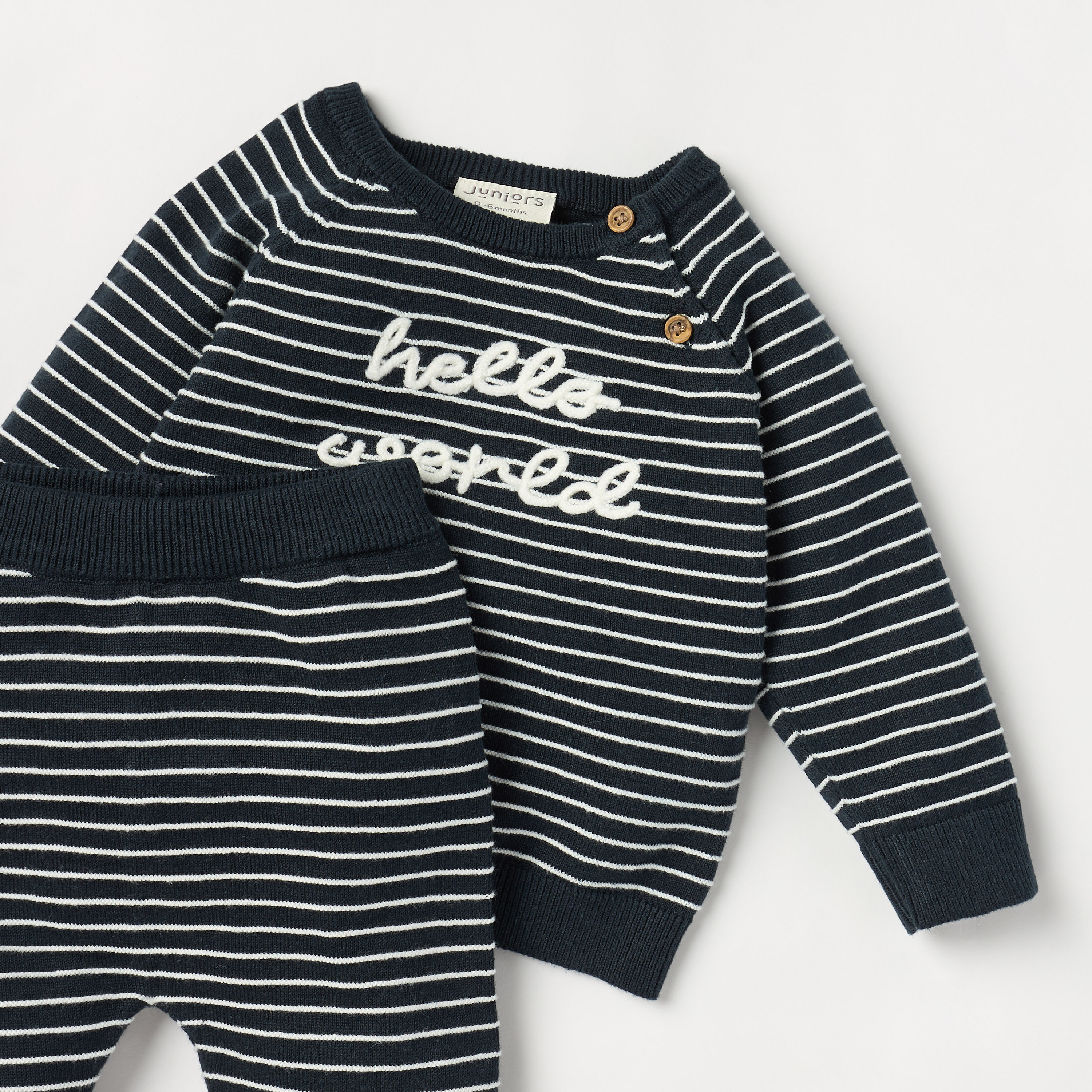Juniors Striped Sweatshirt and Pyjama Set-baby-boys-clothing-winterwear-setsandcoords-image-4