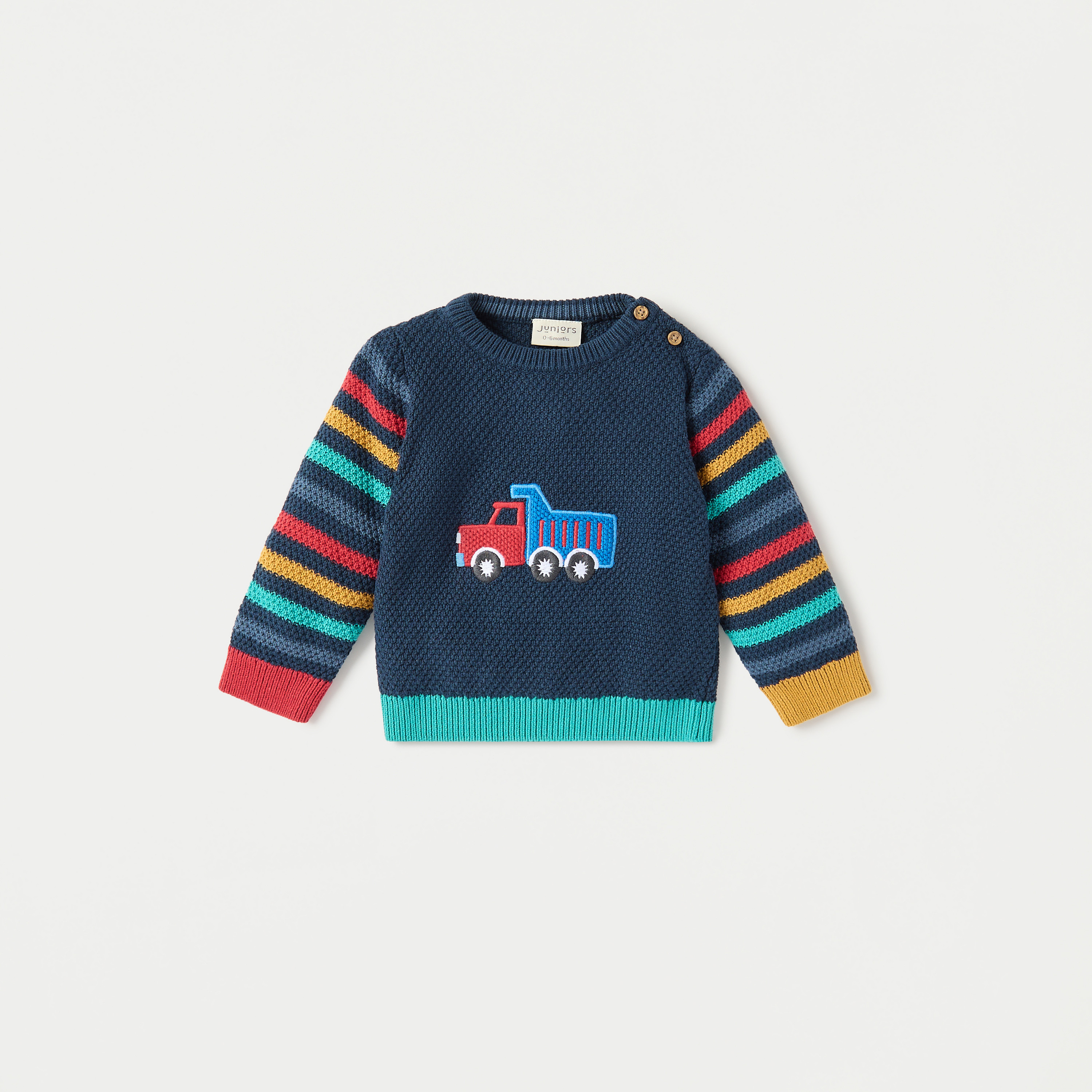 طقم بنطلون بيجاما وكنزة مطرزة من جونيورز-baby-boys-clothing-winterwear-setsandcoords-image-4