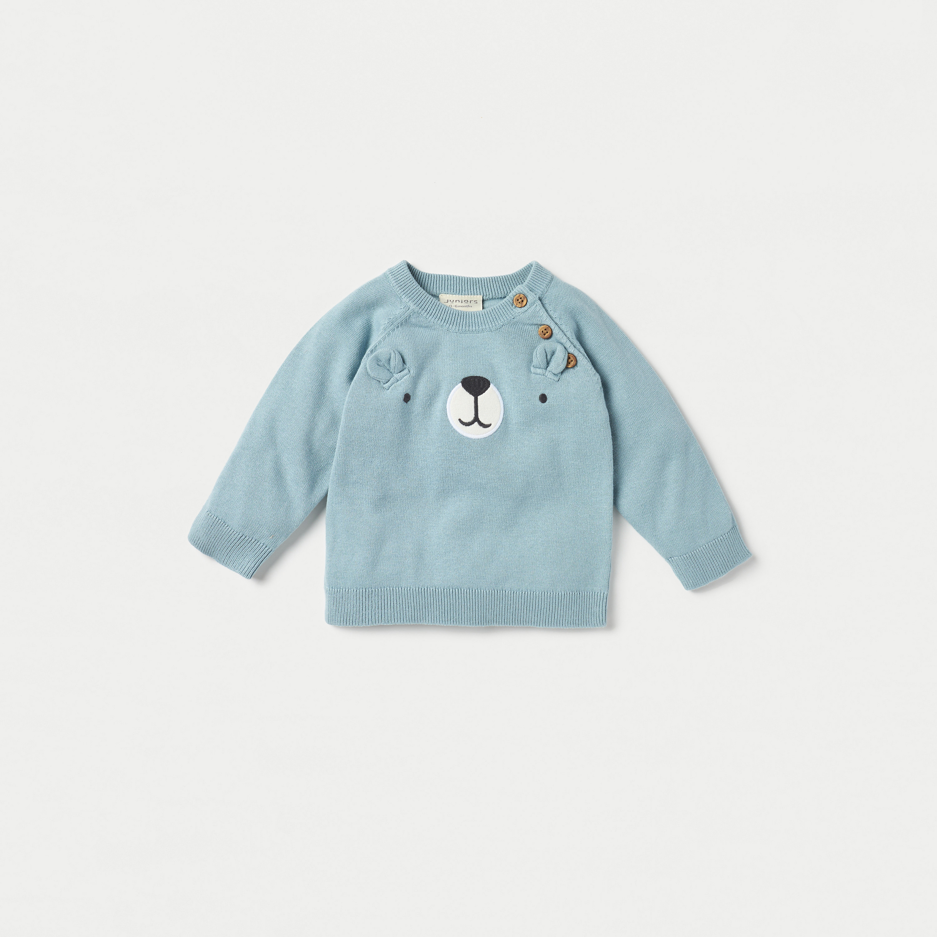 Juniors Animal Face Applique Long Sleeves T-shirt and Pyjama Set-baby-boys-clothing-winterwear-setsandcoords-image-2