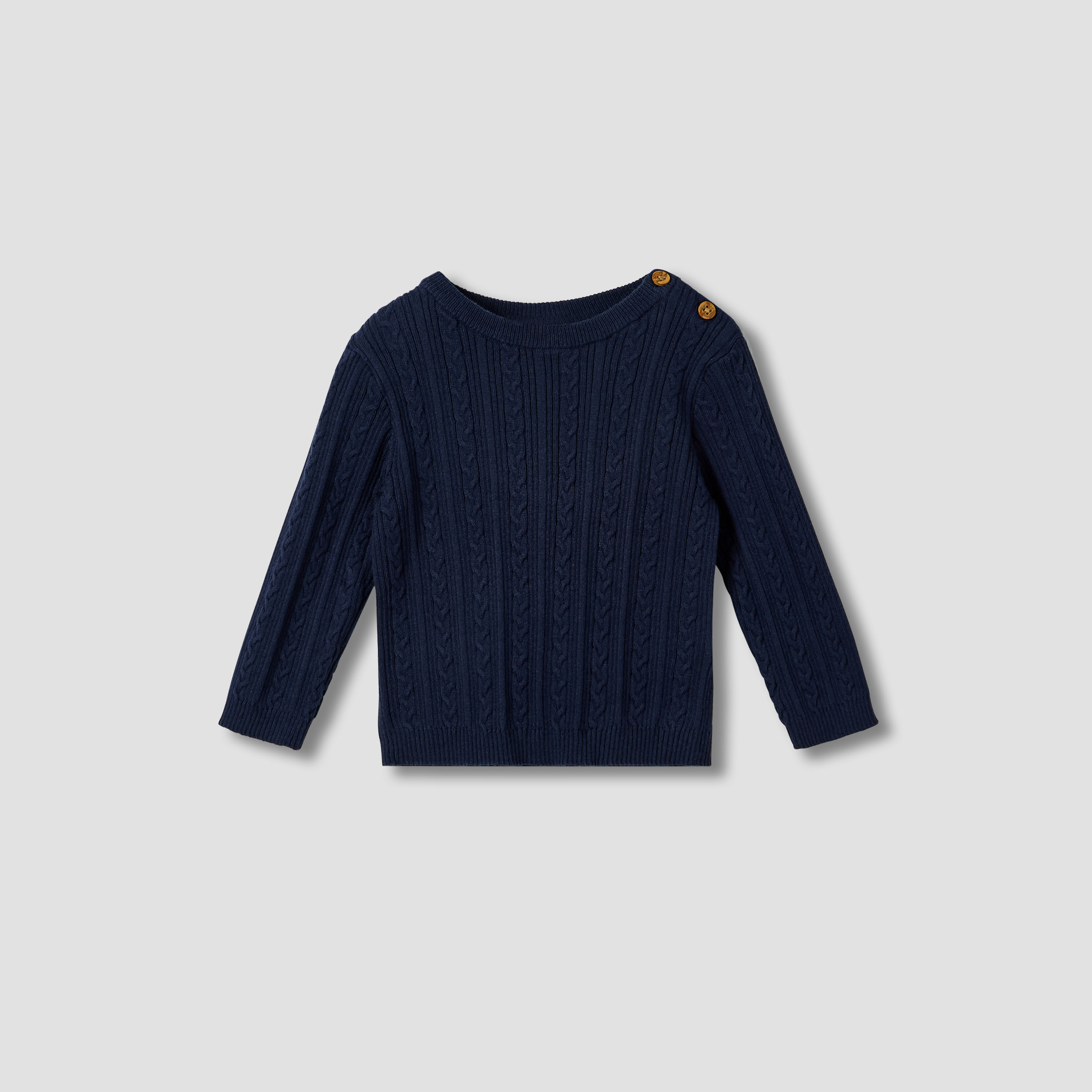 Juniros Cotton Round Neck Long Sleeve Pyjama Set with Knit Texture-baby-boys-clothing-winterwear-setsandcoords-image-2