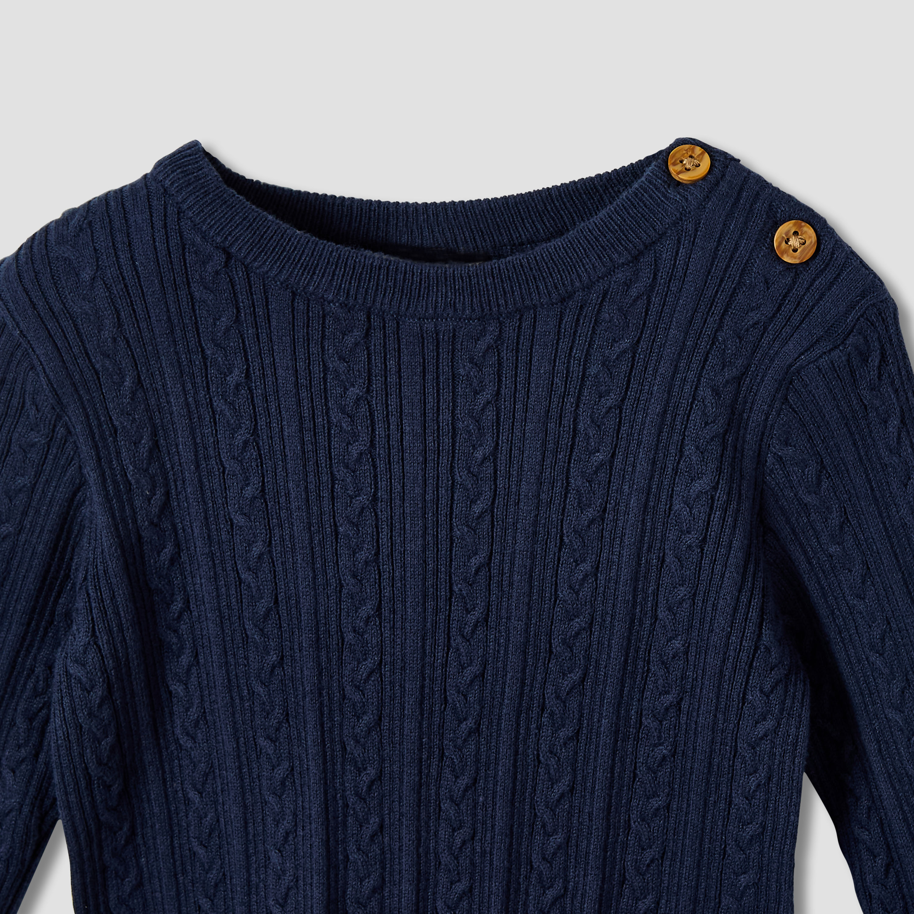 Juniros Cotton Round Neck Long Sleeve Pyjama Set with Knit Texture-baby-boys-clothing-winterwear-setsandcoords-image-4