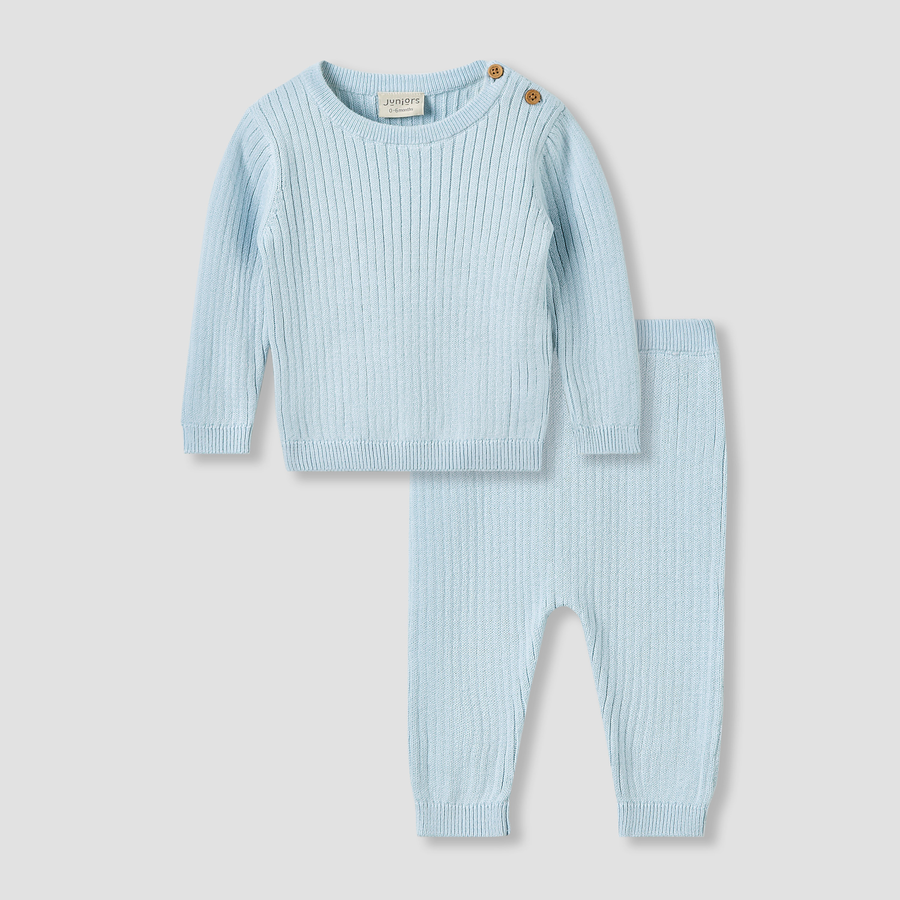 طقم بيجاما قطن مضلع بارز الملمس بأكمام طويلة من جونيورز-baby-boys-clothing-winterwear-setsandcoords-image-6