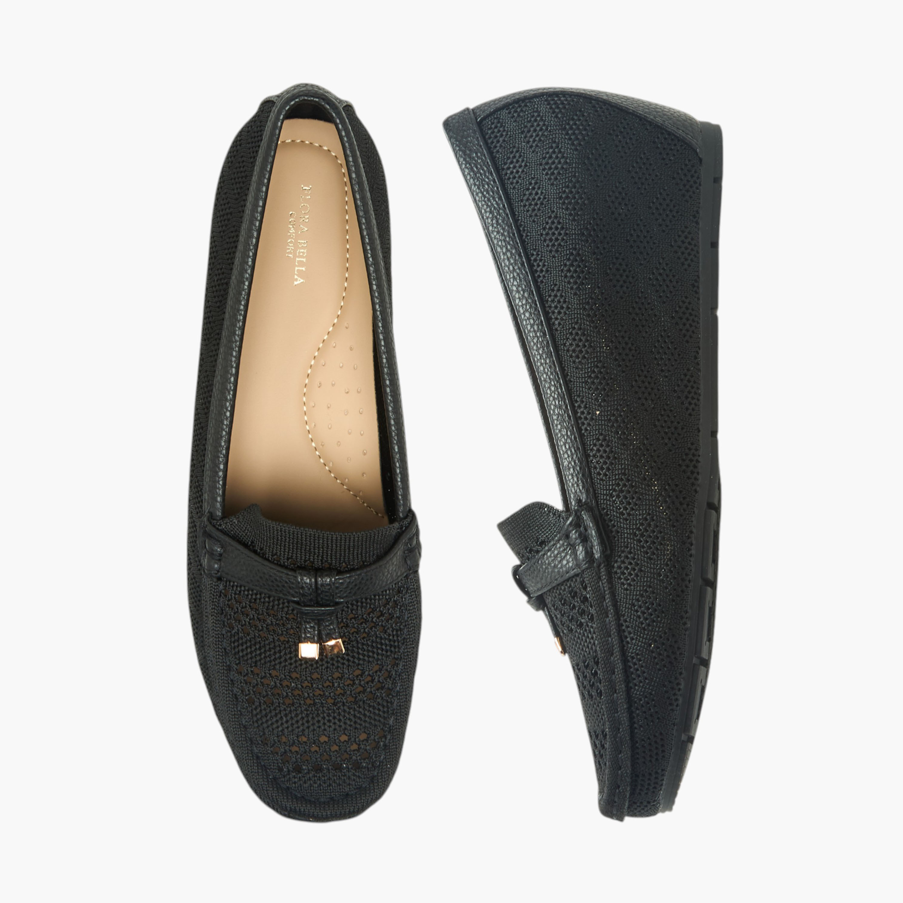 Flora Bella Women Knit Detail Wedge Heel Loafers-women-shoes-heels-image-1