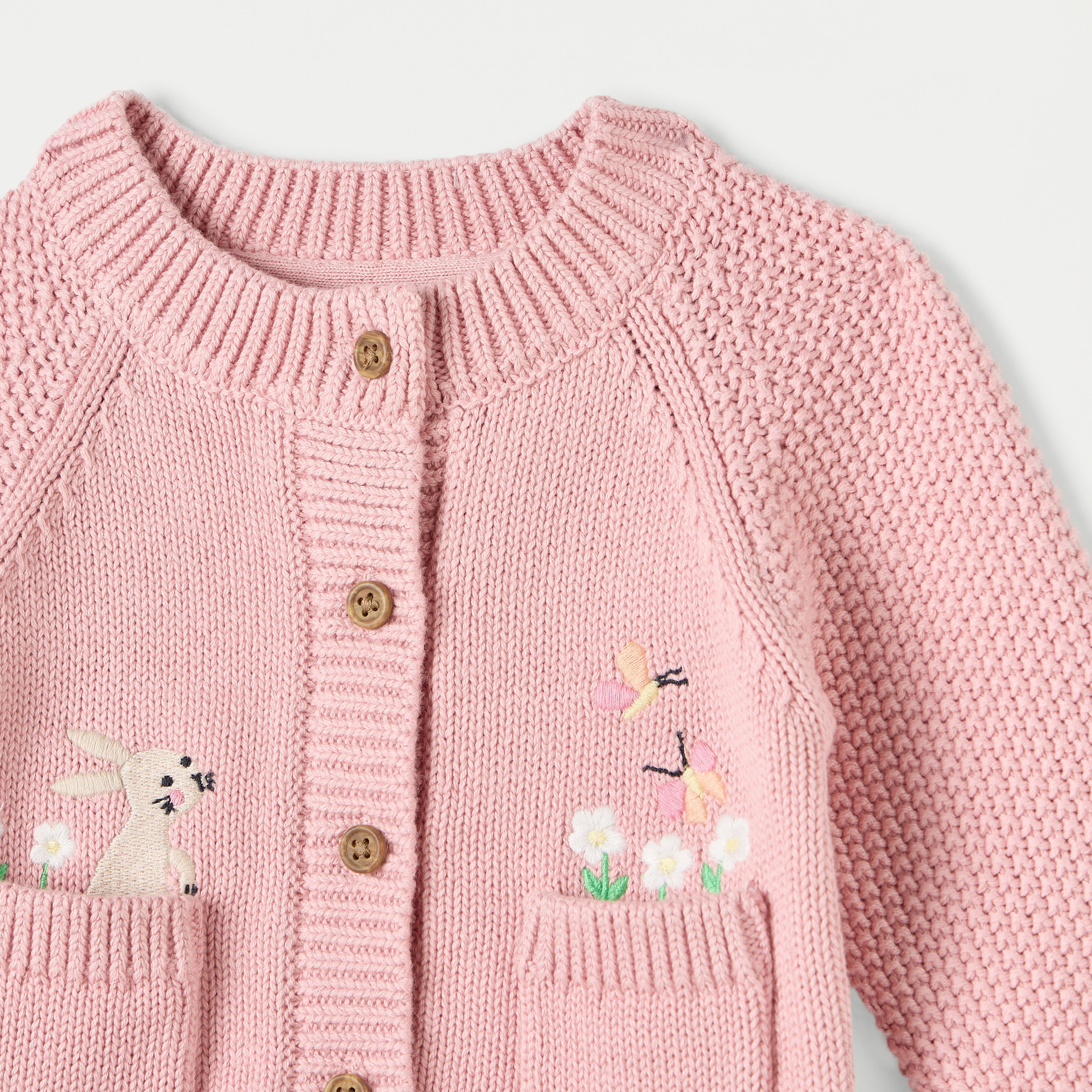 Juniors Embroidered Cardigan with Long Sleeves and Pockets-baby-girls-clothing-jumpersandcardigans-image-3
