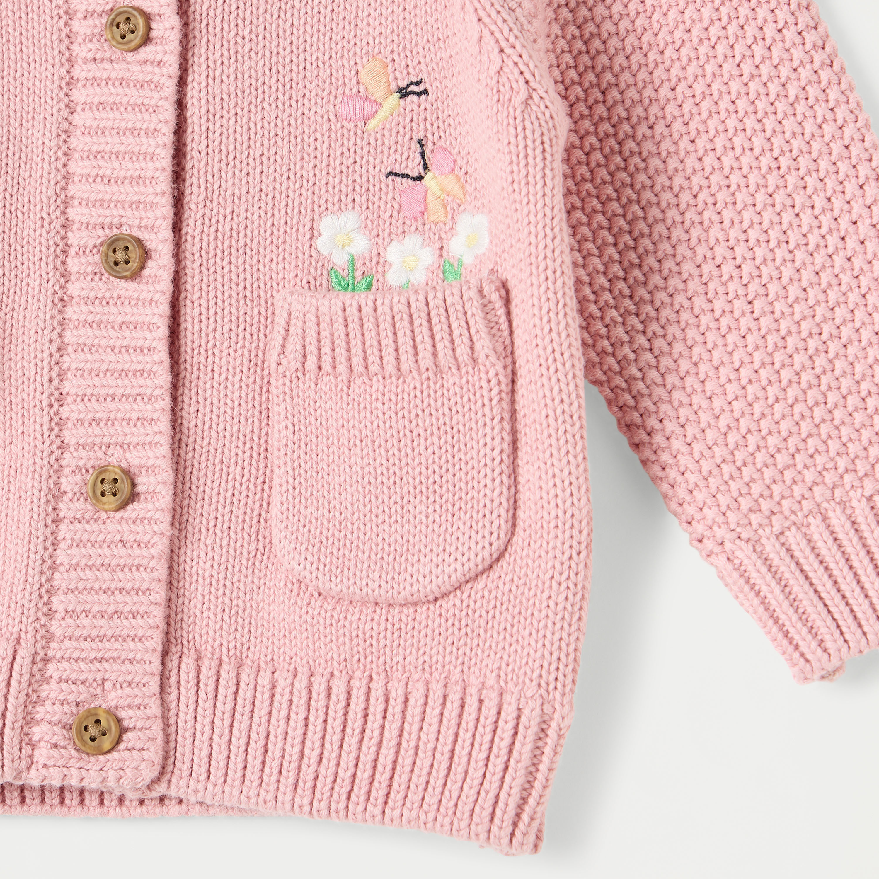 Juniors Embroidered Cardigan with Long Sleeves and Pockets-baby-girls-clothing-jumpersandcardigans-image-4