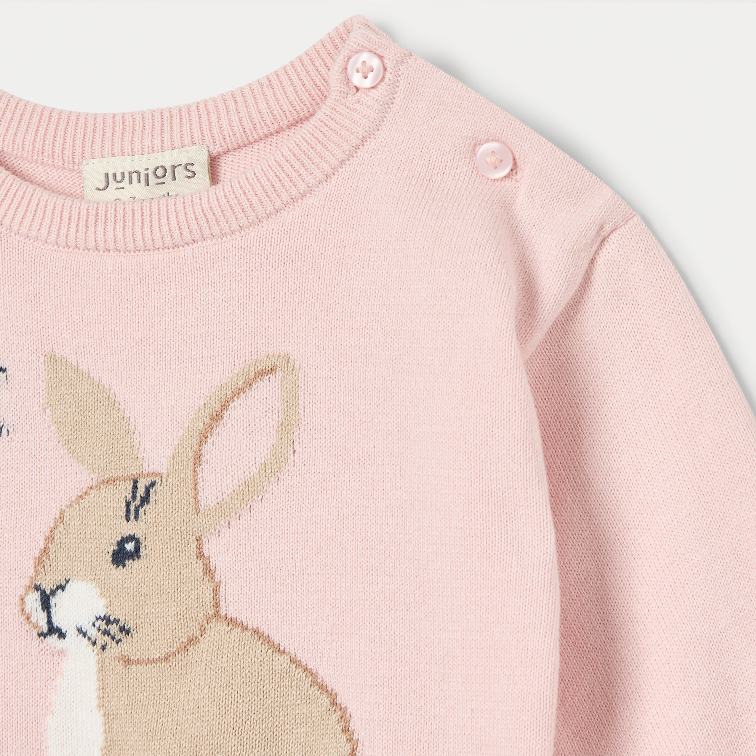 Juniors Bunny Detail Sweater with Long Sleeves-baby-girls-clothing-jumpersandcardigans-image-3