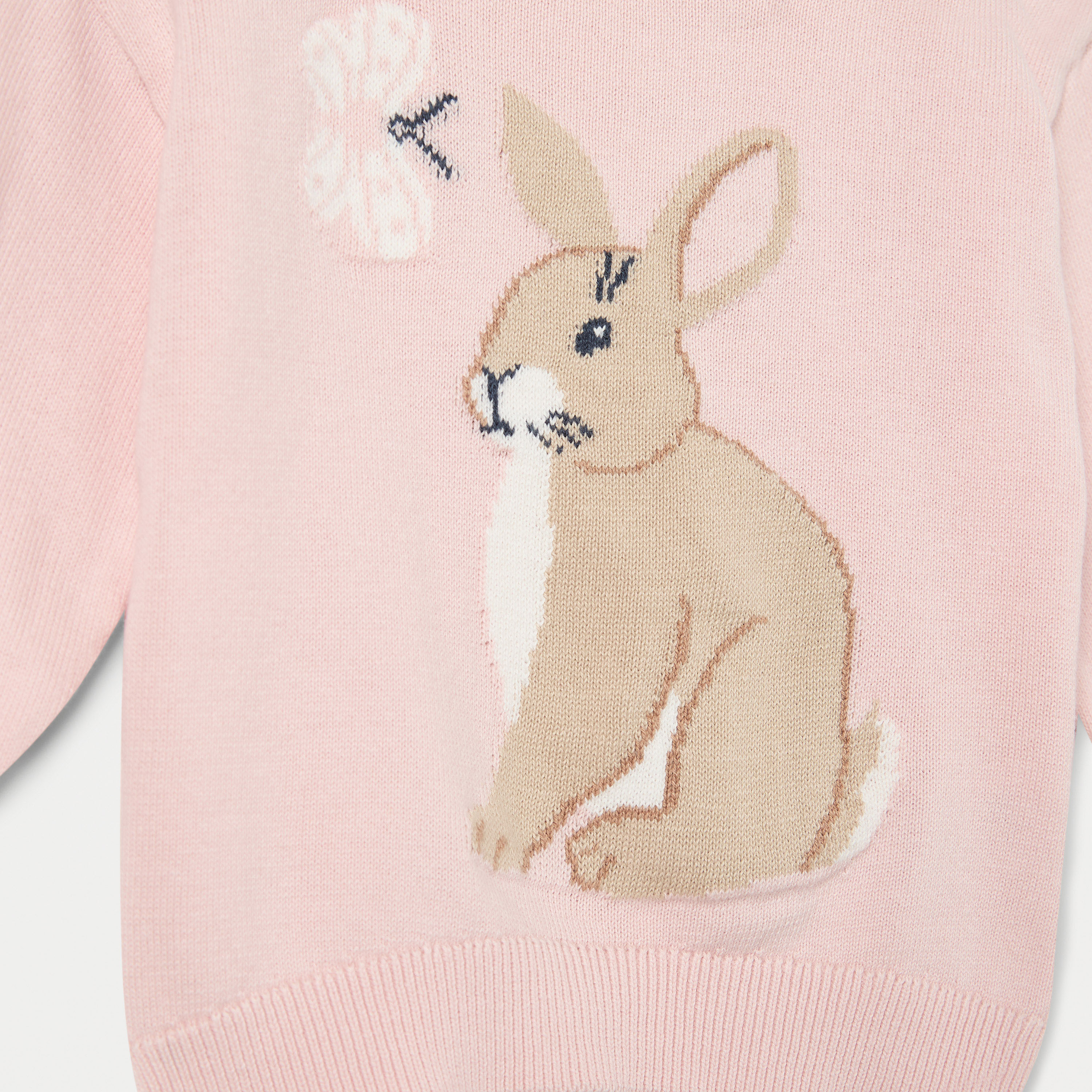 Juniors Bunny Detail Sweater with Long Sleeves-baby-girls-clothing-jumpersandcardigans-image-4
