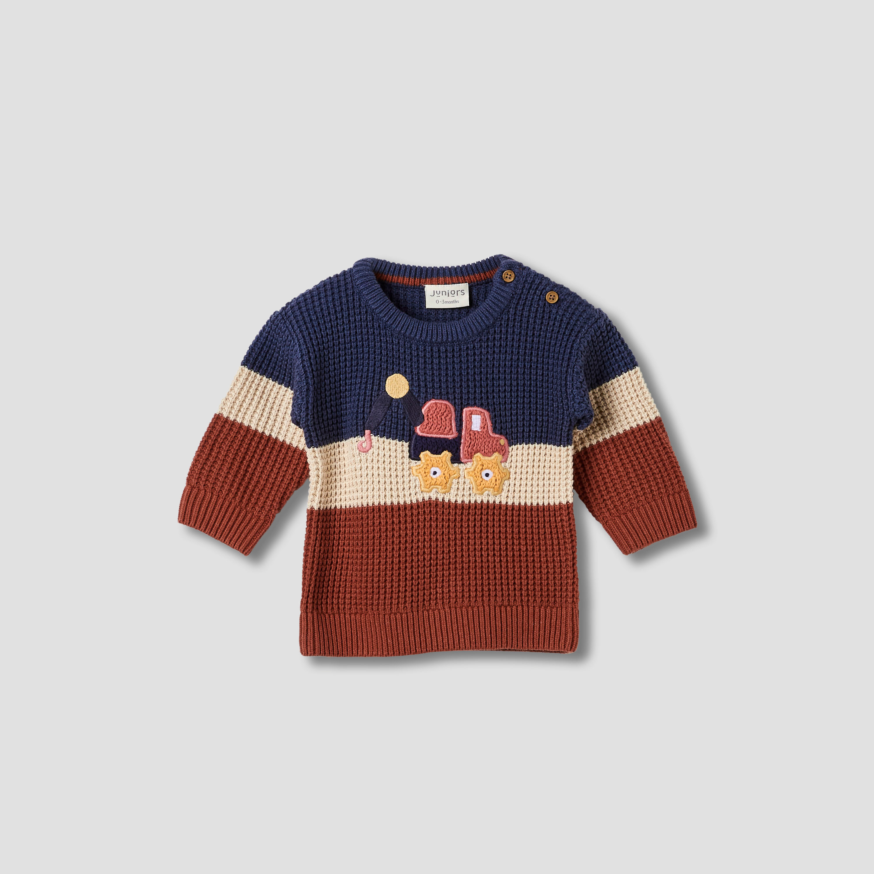 Juniors Embroidered Sweater with Long Sleeves-baby-boys-clothing-jumpersandcardigans-image-1