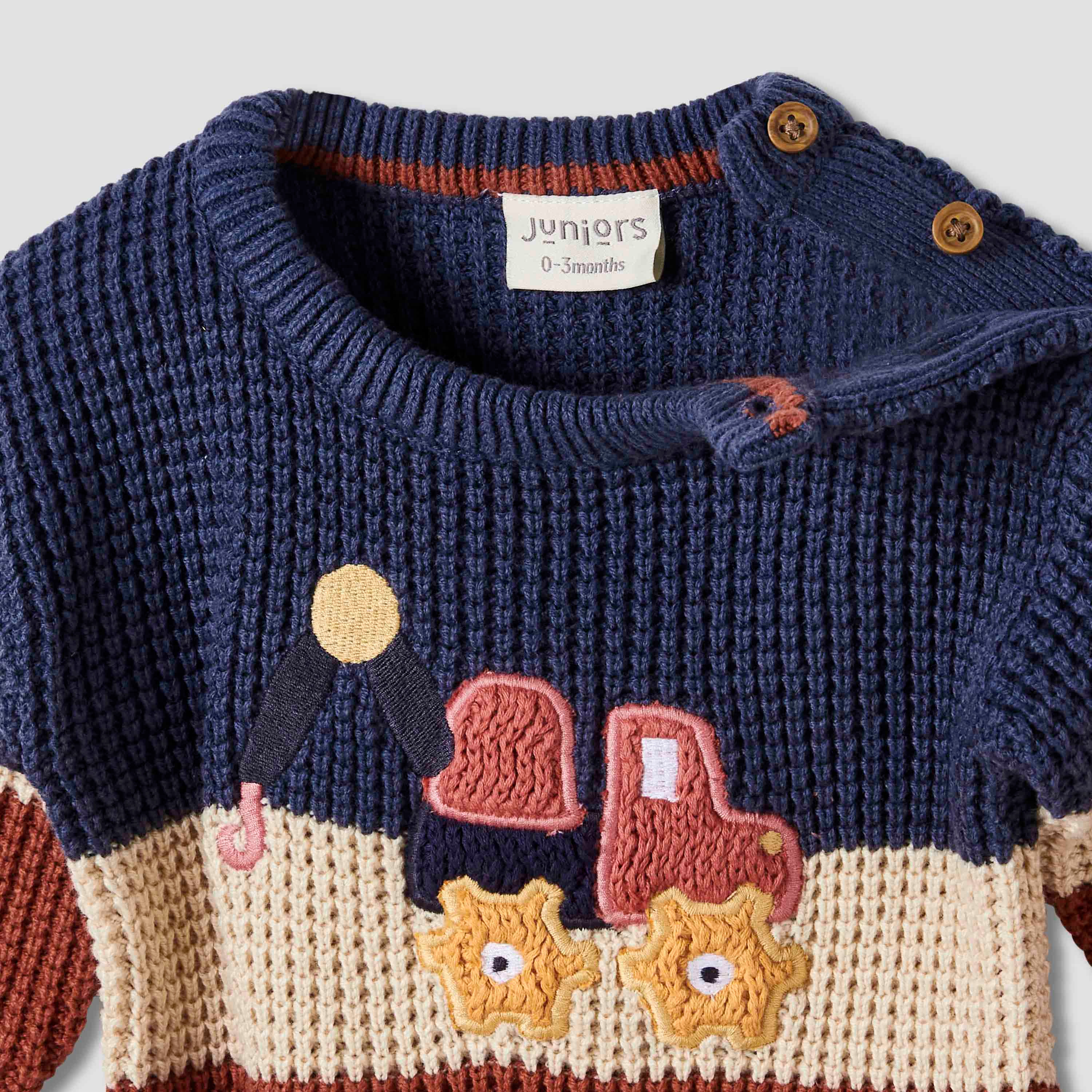 Juniors Embroidered Sweater with Long Sleeves-baby-boys-clothing-jumpersandcardigans-image-3