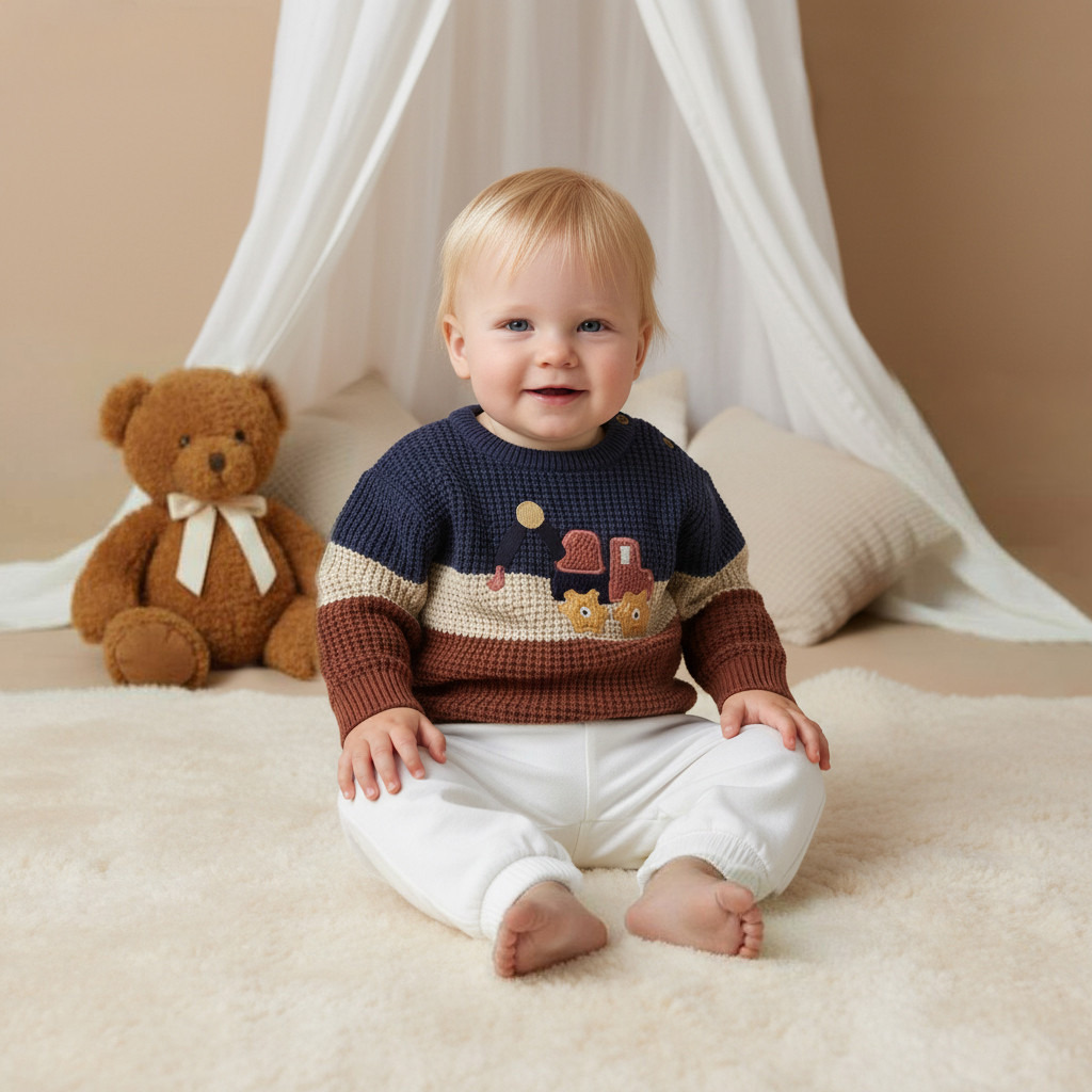 Juniors Embroidered Sweater with Long Sleeves-baby-boys-clothing-jumpersandcardigans-image-5