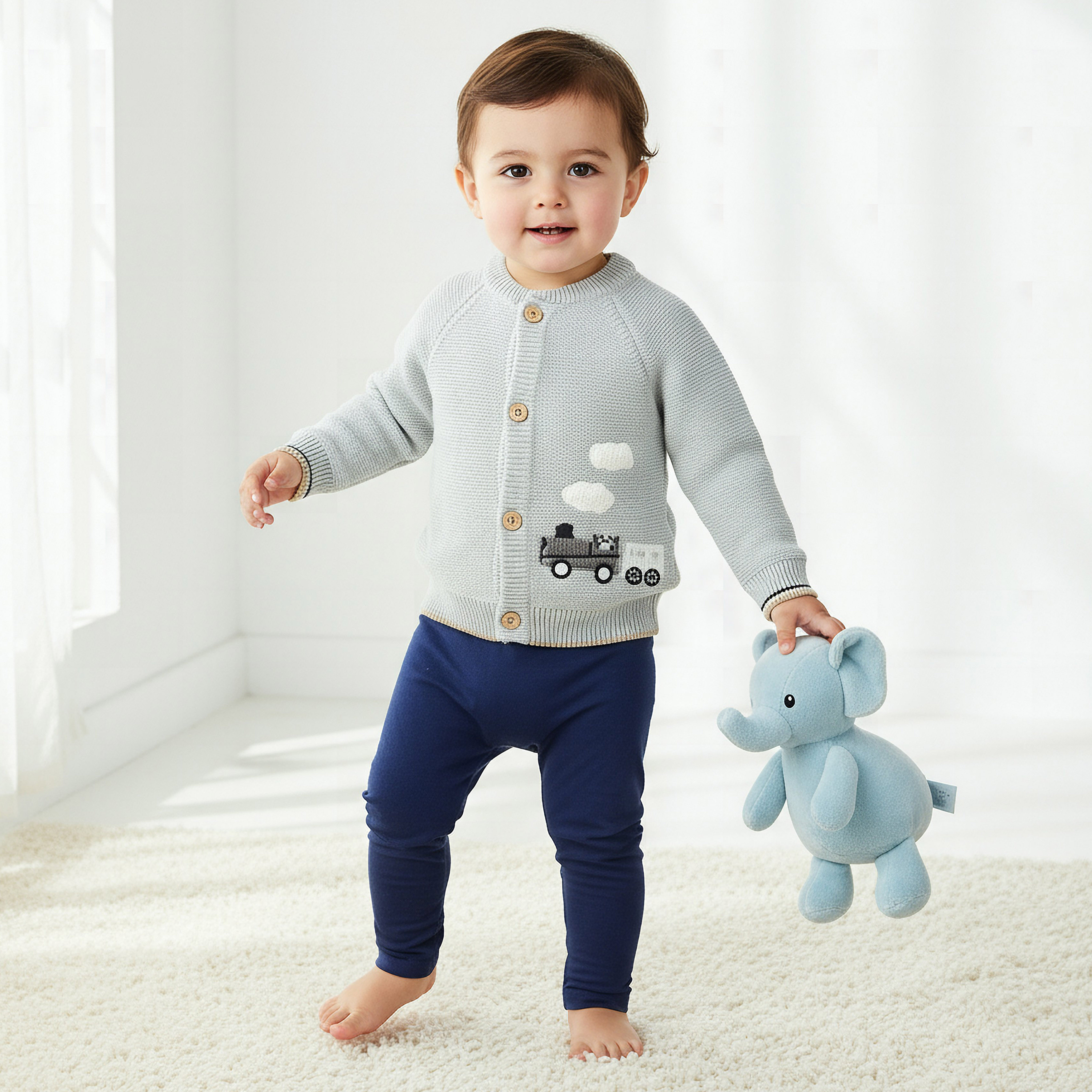 Juniors Embroidered Cardigan with Long Sleeves and Button Closure-baby-boys-clothing-jumpersandcardigans-image-1