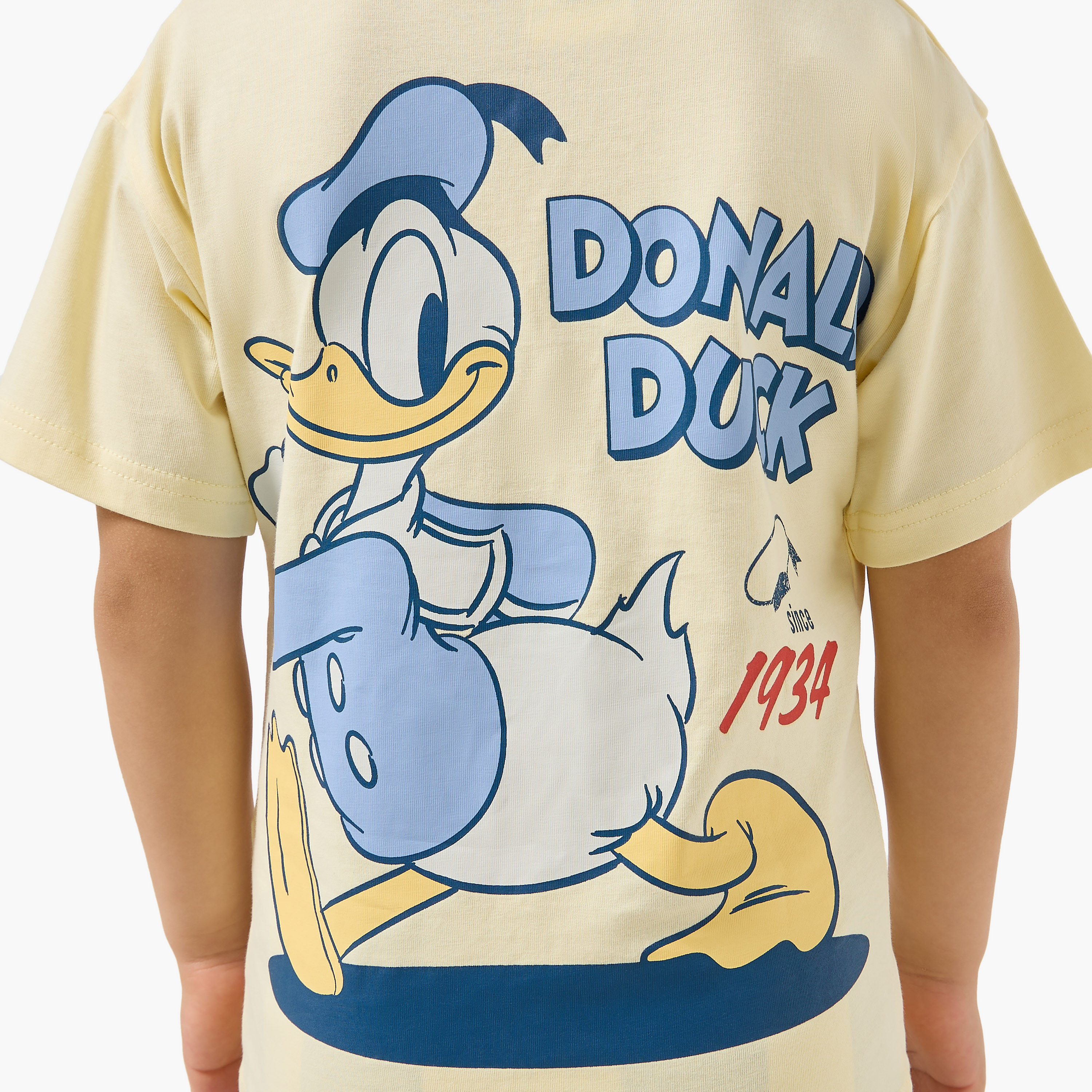 Disney Crew Neck Short Sleeves T-shirt and Shorts Set with Donald Duck Print-boys-clothing-setsandcoords-image-6