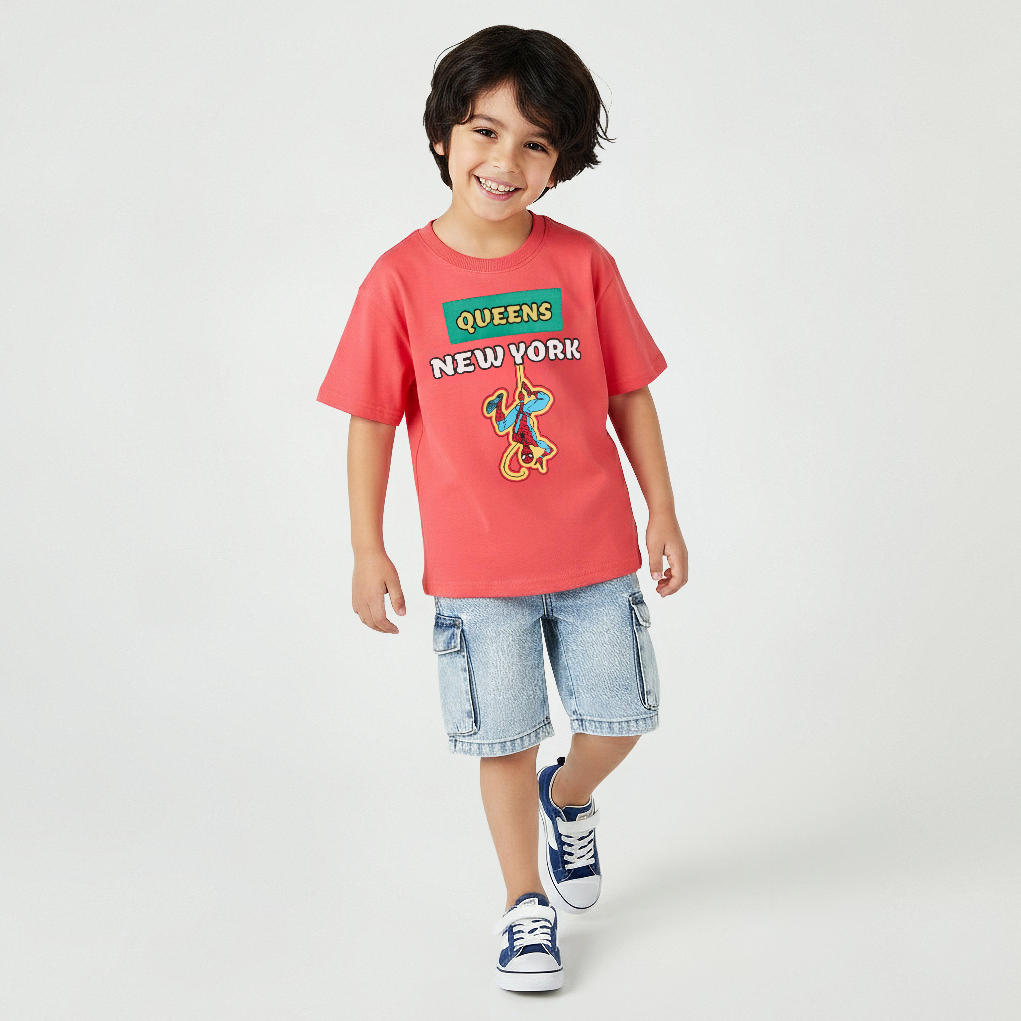 Crew Neck Short Sleeve T-shirt with Spider-Man Print-boys-clothing-tshirtsandpolos-image-2
