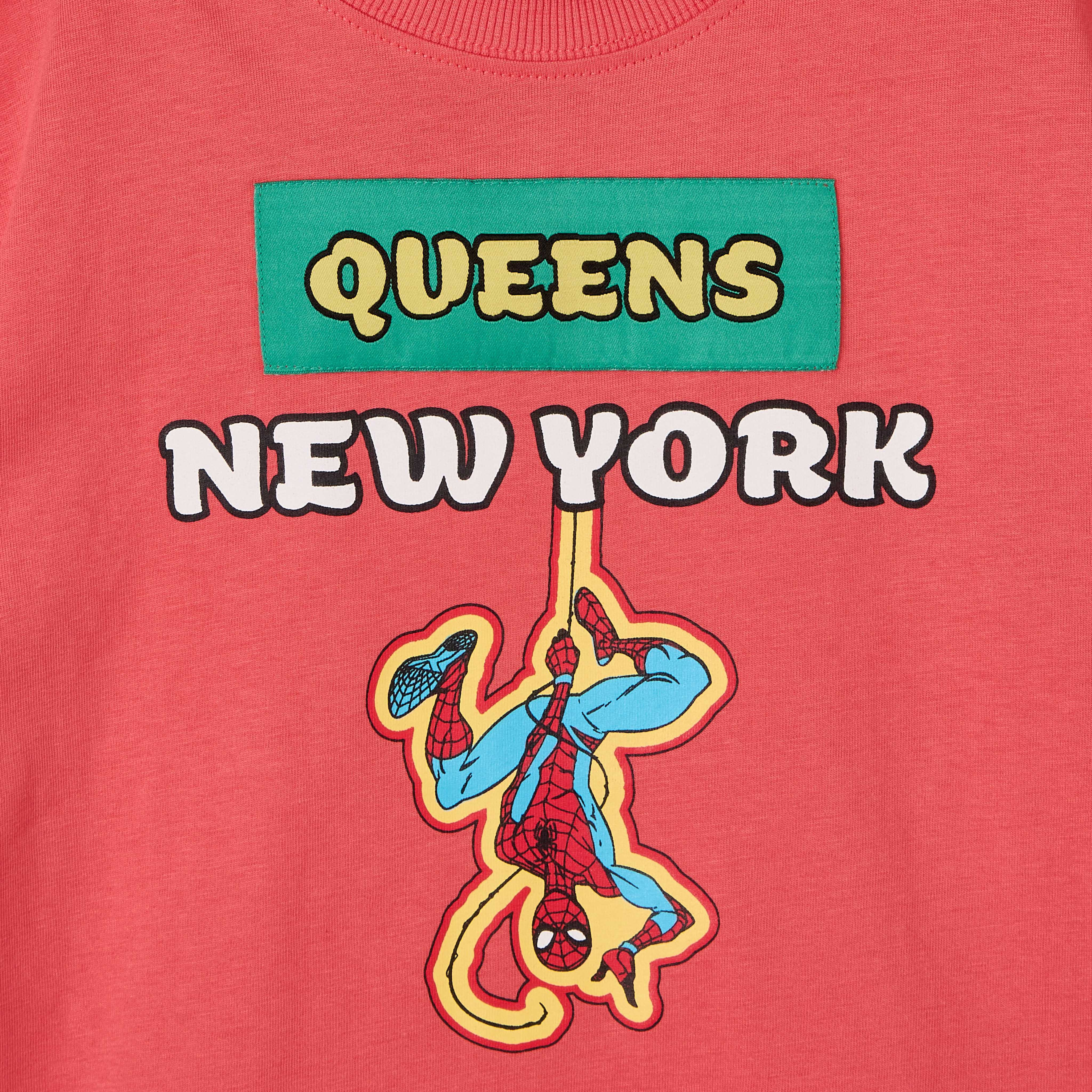 Crew Neck Short Sleeve T-shirt with Spider-Man Print-boys-clothing-tshirtsandpolos-image-4