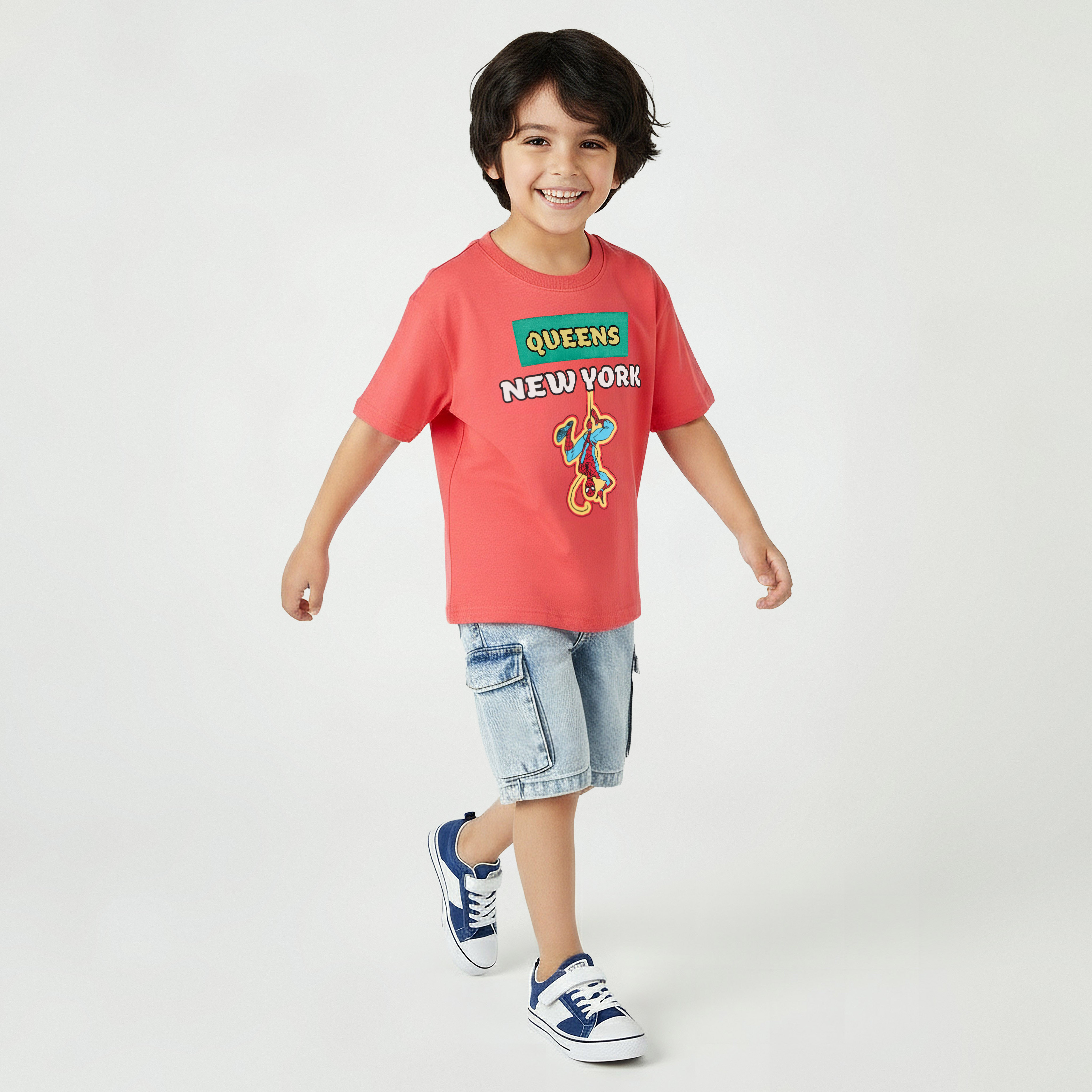 Crew Neck Short Sleeve T-shirt with Spider-Man Print-boys-clothing-tshirtsandpolos-image-5